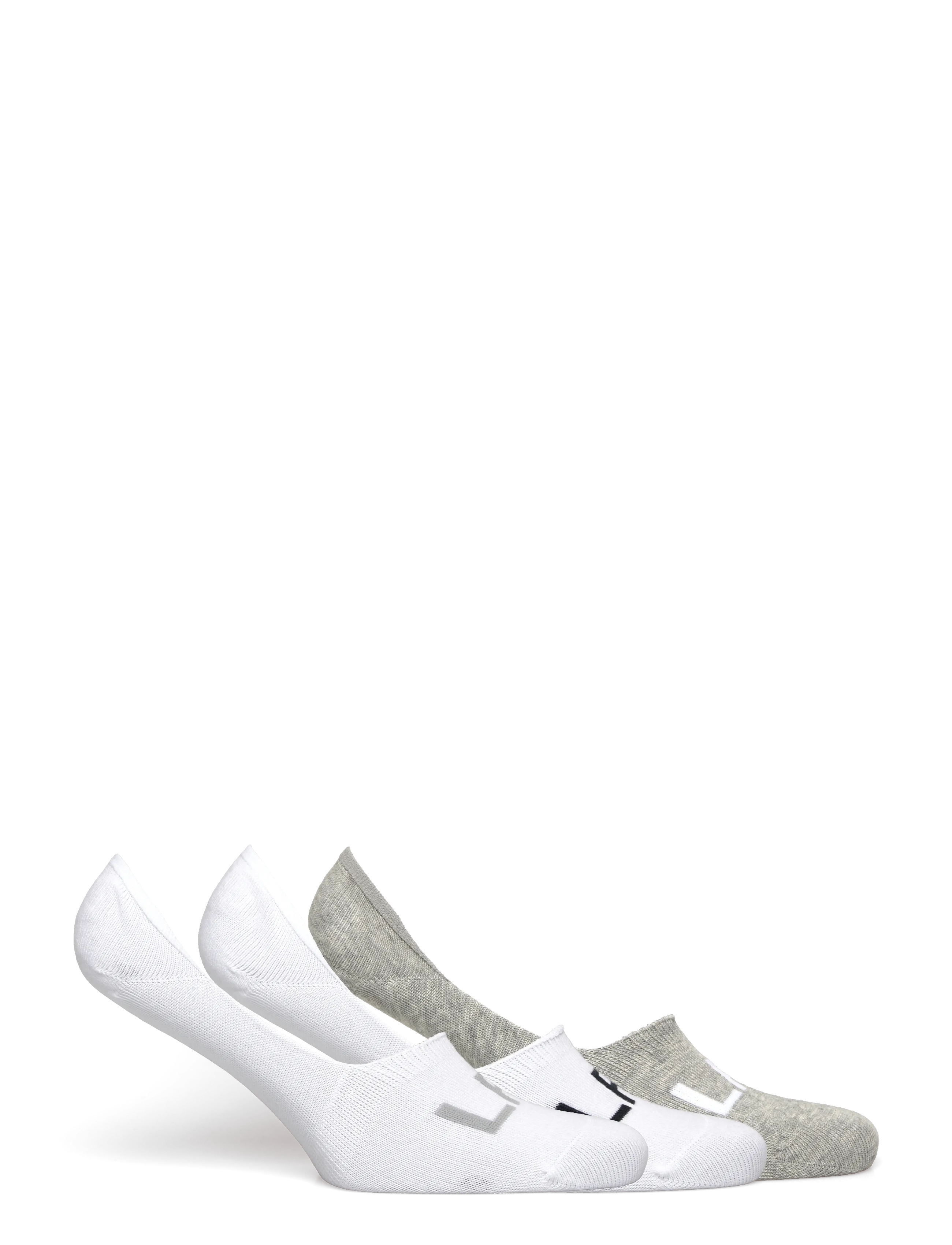 Lauren Ralph Lauren - Logo Cotton-Blend Liner Sock 3-Pack - white grey h whit - 1