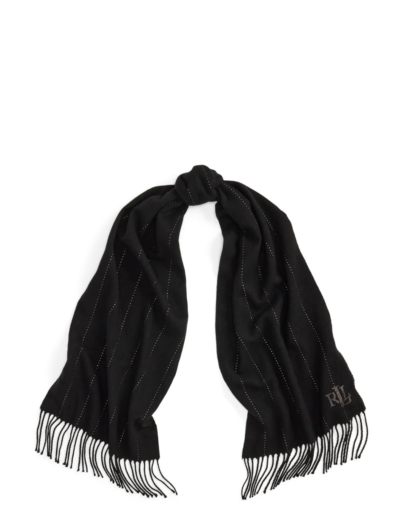Lauren Ralph Lauren Pinstripe-Embellished Wrap Scarf - Lauren Ralph Lauren - BLACK GUNMETAL / black