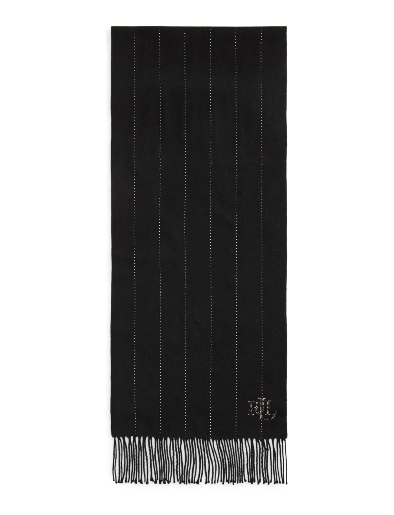 Lauren Ralph Lauren - Pinstripe-Embellished Wrap Scarf - black gunmetal - 1