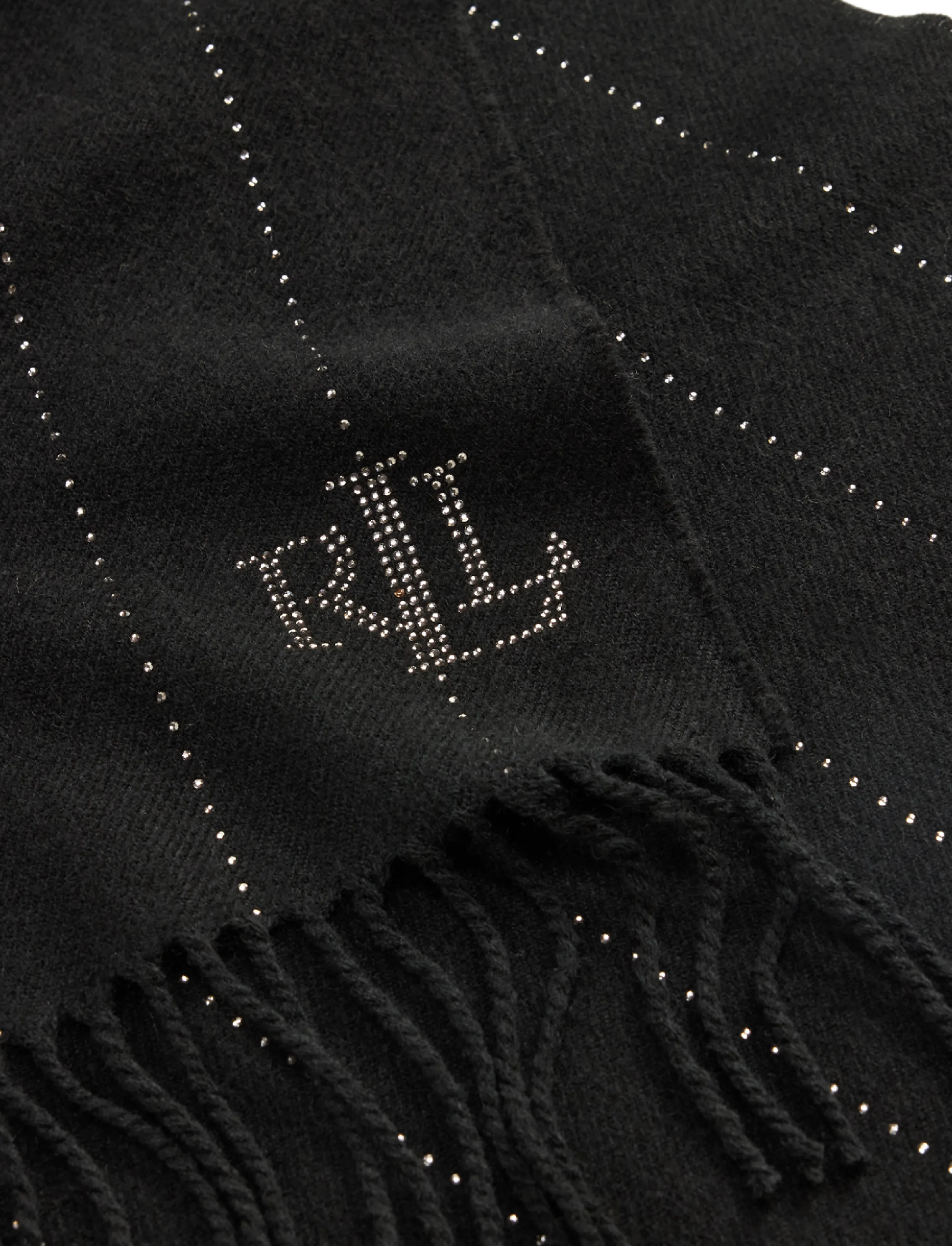 Lauren Ralph Lauren - Pinstripe-Embellished Wrap Scarf - black gunmetal - 3