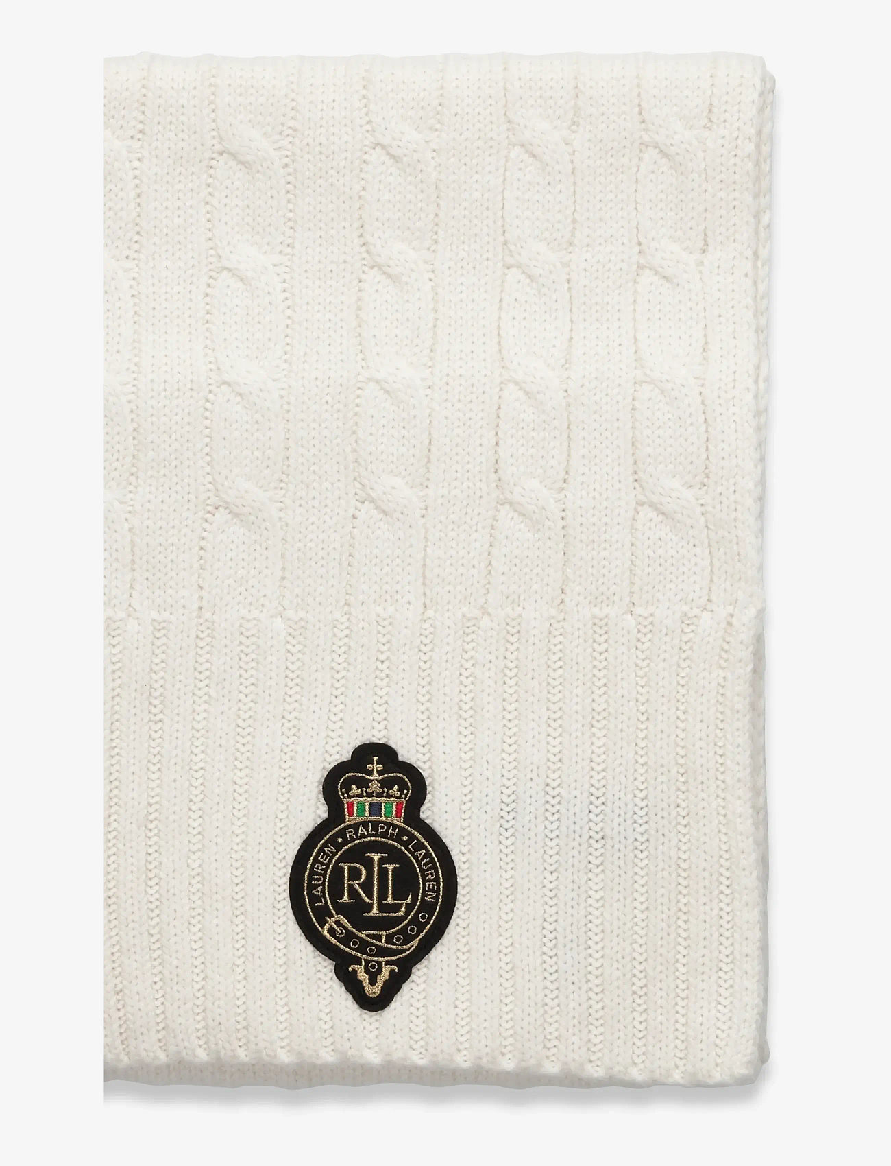 Lauren Ralph Lauren - Crest-Patch Cable-Knit Scarf - everyday style - cream - 1