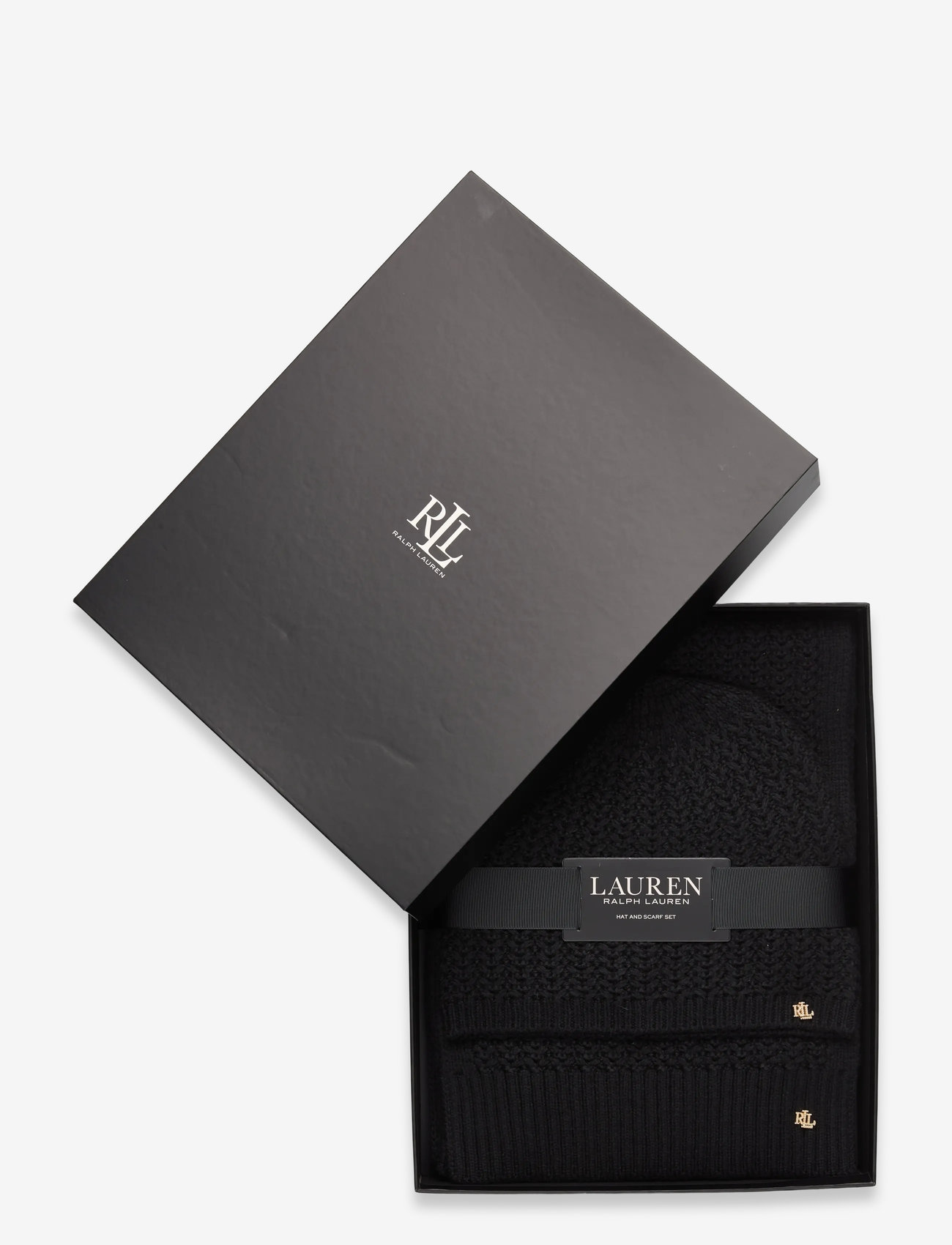 Lauren Ralph Lauren - POLYESTER BLEND-KNT BRT SCF GLV GTS - winterschals - black - 0