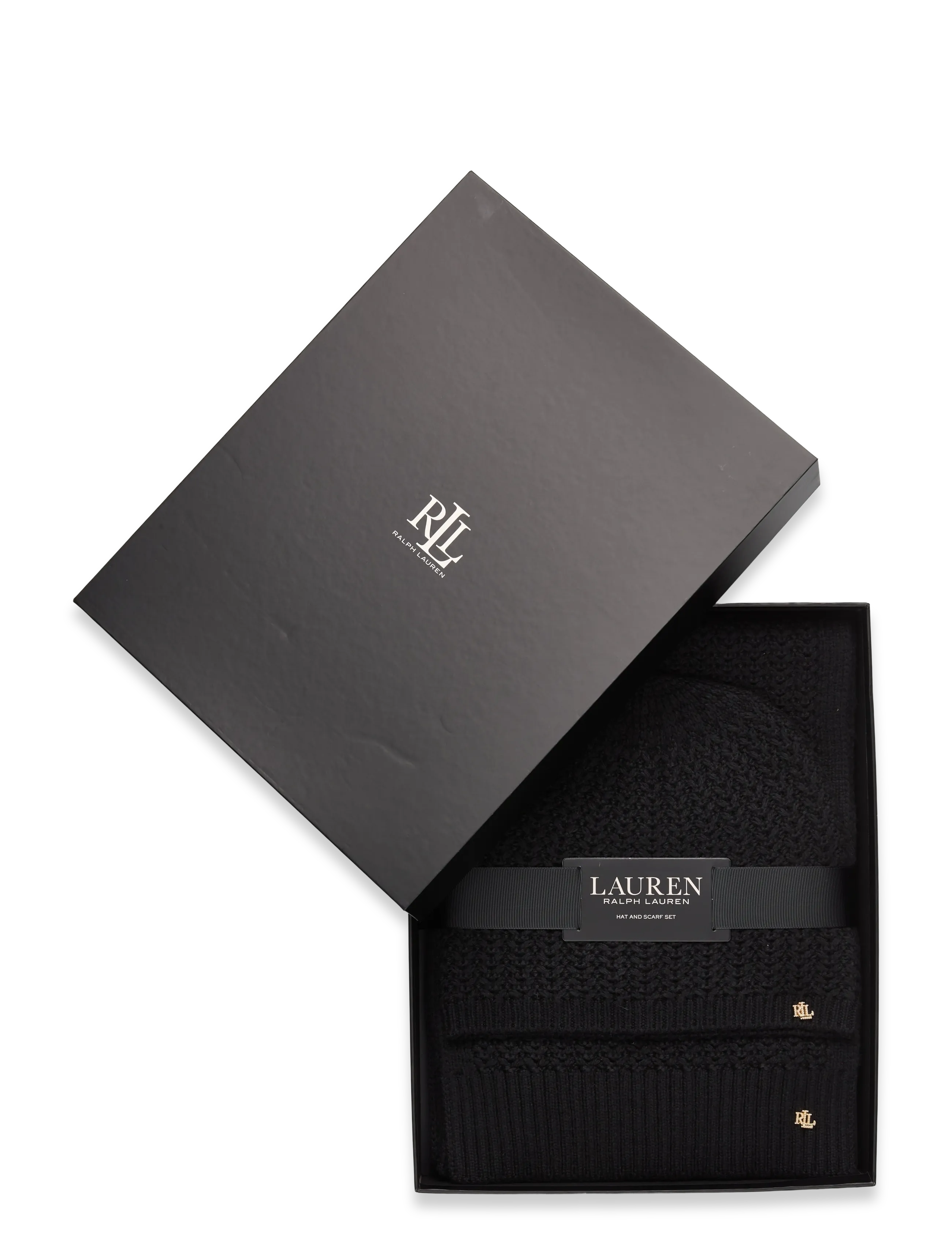 Lauren Ralph Lauren POLYESTER BLEND-KNT BRT SCF GLV GTS - Schals - BLACK / black
