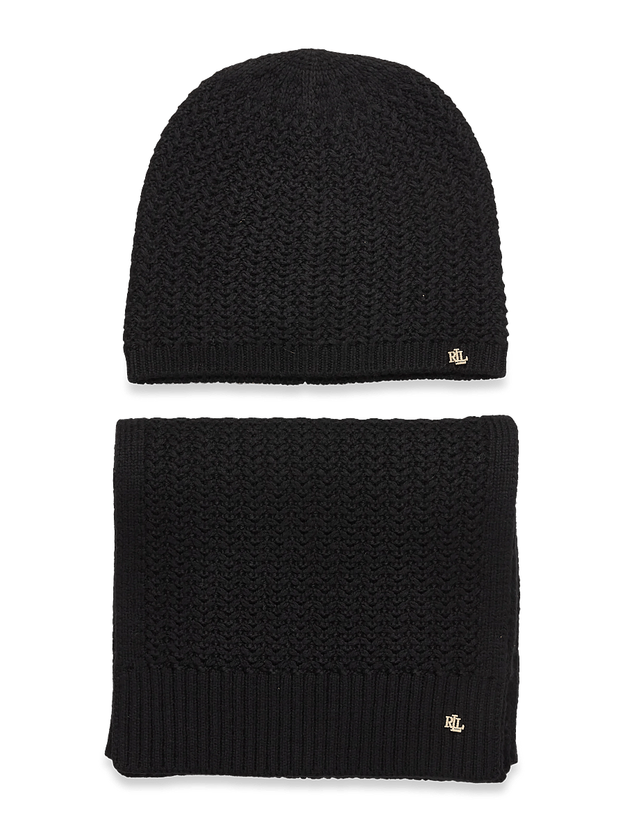 Lauren Ralph Lauren - POLYESTER BLEND-KNT BRT SCF GLV GTS - talvesallid - black - 1
