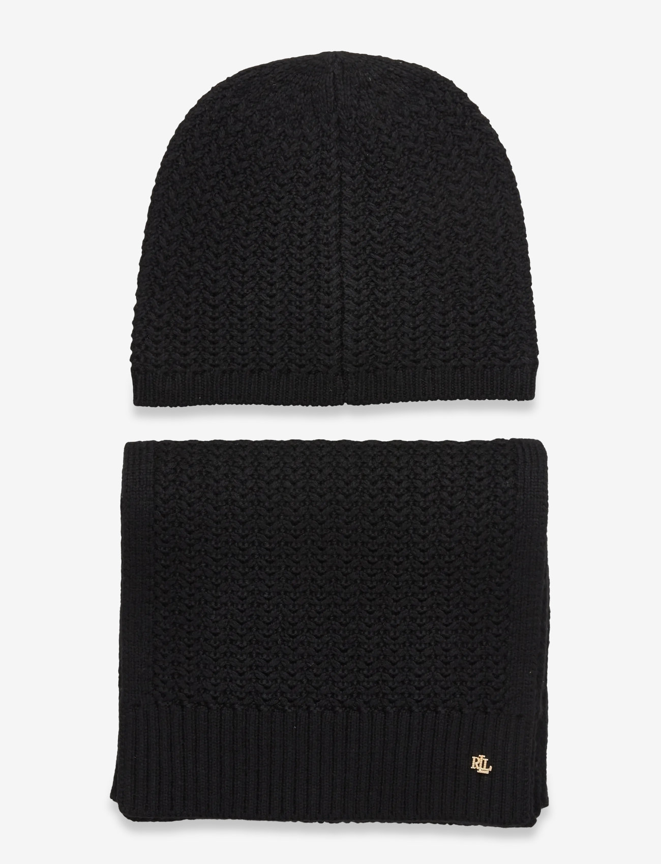 Lauren Ralph Lauren - POLYESTER BLEND-KNT BRT SCF GLV GTS - winterschals - black - 2