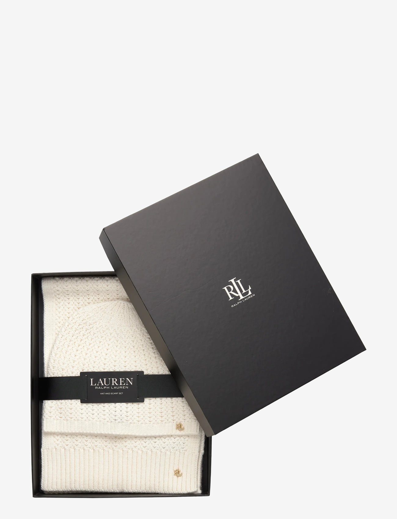 Lauren Ralph Lauren - POLYESTER BLEND-KNT BRT SCF GLV GTS - winter scarves - cream - 0