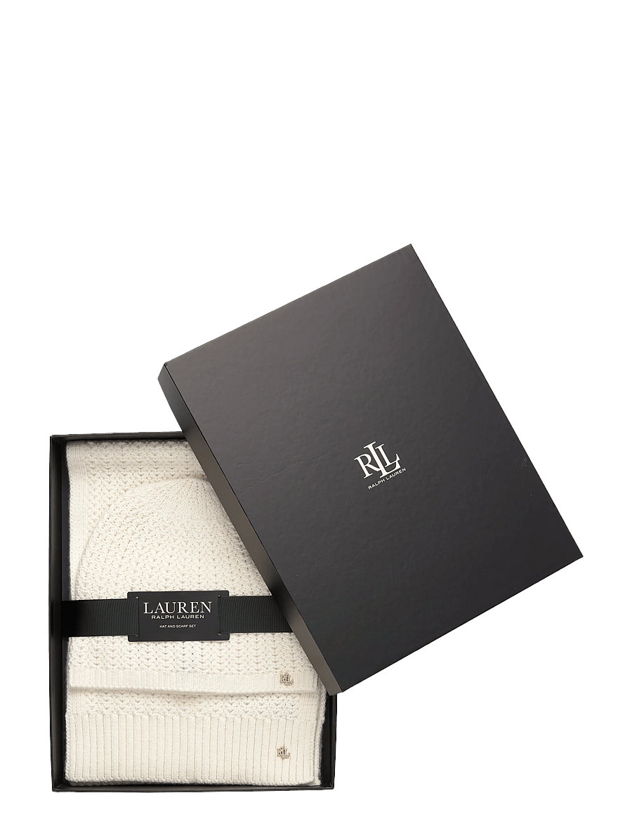 Lauren Ralph Lauren - POLYESTER BLEND-KNT BRT SCF GLV GTS - halstørklæder - cream - 0