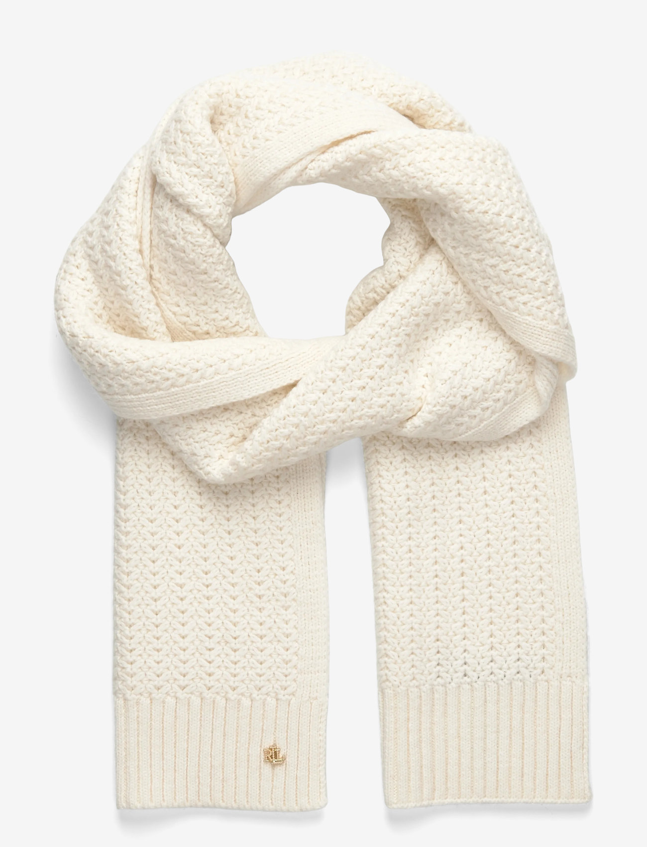 Lauren Ralph Lauren - POLYESTER BLEND-KNT BRT SCF GLV GTS - winter scarves - cream - 1
