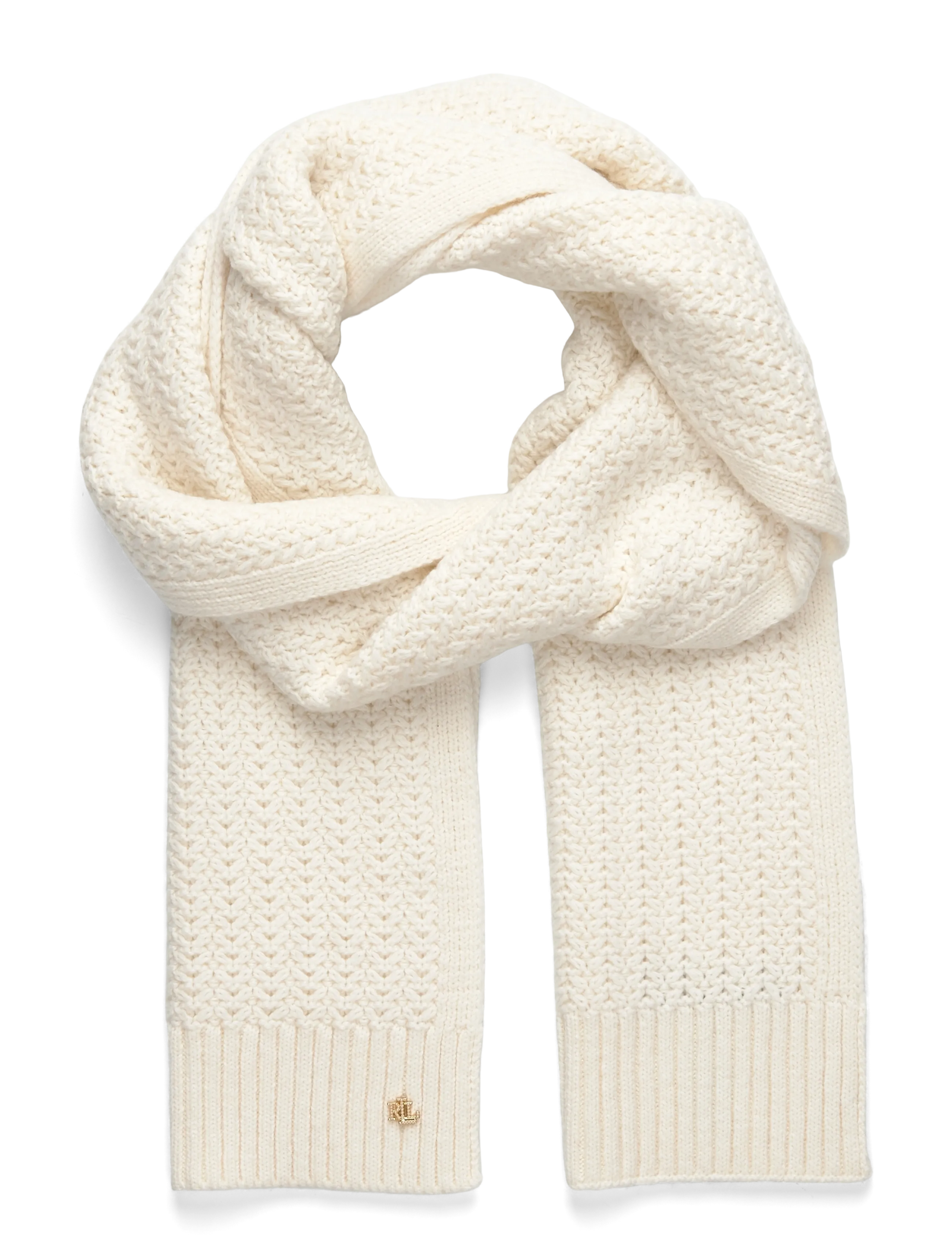 Lauren Ralph Lauren - POLYESTER BLEND-KNT BRT SCF GLV GTS - talvesallid - cream - 1