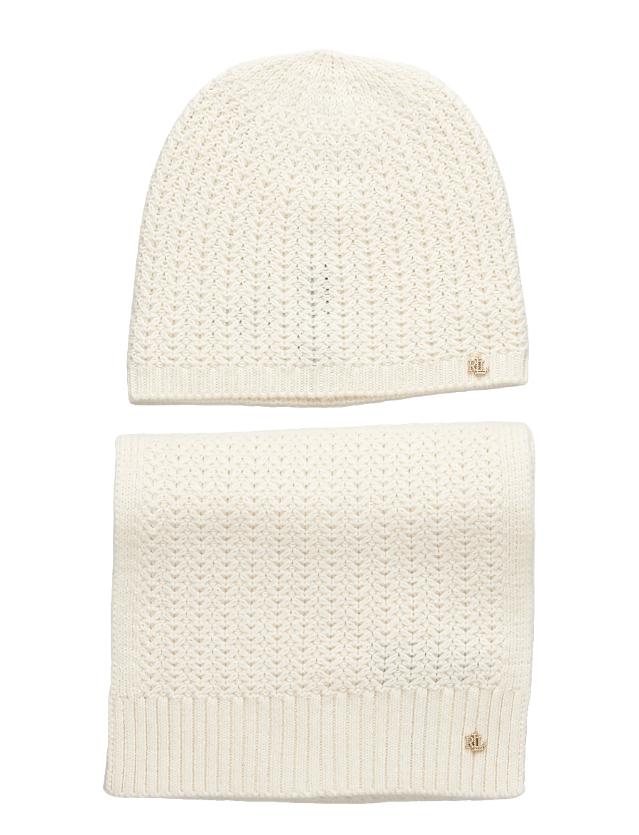 Lauren Ralph Lauren - POLYESTER BLEND-KNT BRT SCF GLV GTS - halstørklæder - cream - 2