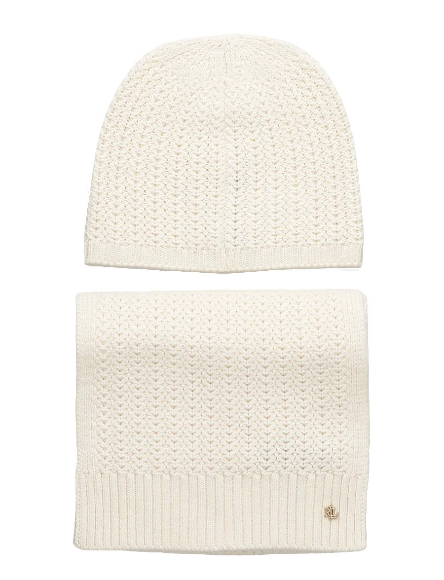 Lauren Ralph Lauren - POLYESTER BLEND-KNT BRT SCF GLV GTS - halstørklæder - cream - 3