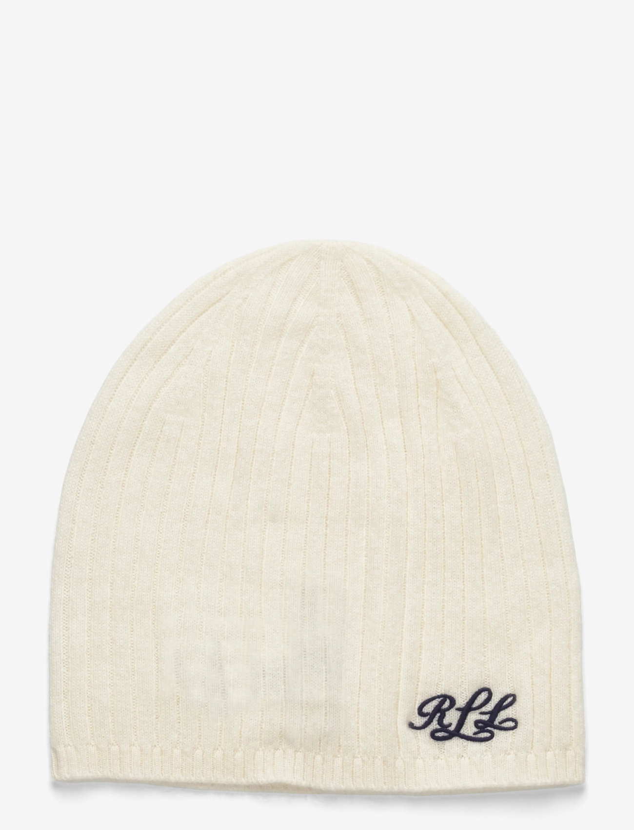 Lauren Ralph Lauren - Embroidered-Logo Ribbed Cashmere Beanie - kaschmir - cream - 0