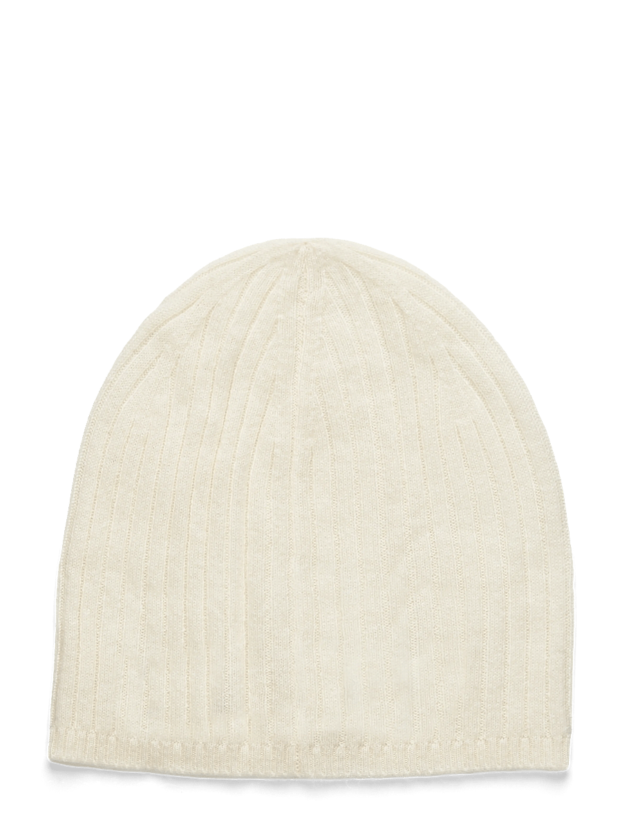 Lauren Ralph Lauren - Embroidered-Logo Ribbed Cashmere Beanie - kaschmir - cream - 1