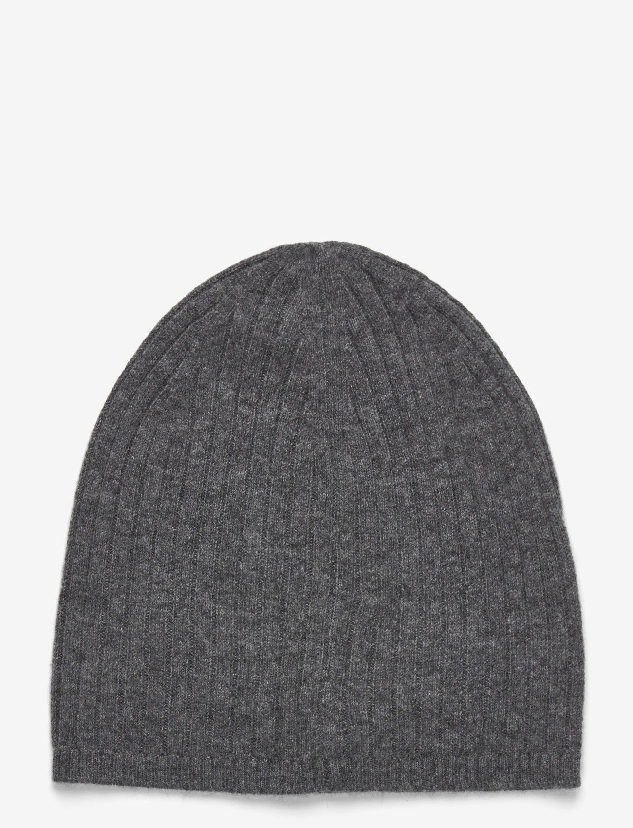 Lauren Ralph Lauren - Embroidered-Logo Ribbed Cashmere Beanie - beanies - grey onyx - 1