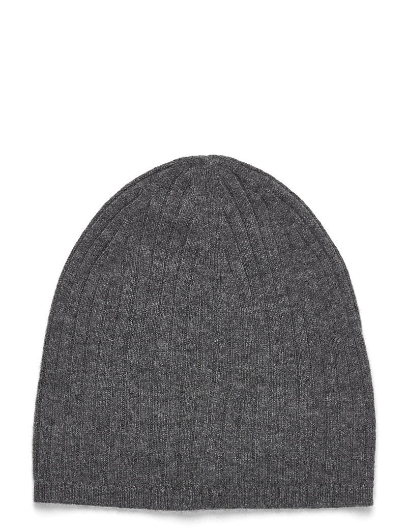 Lauren Ralph Lauren - Embroidered-Logo Ribbed Cashmere Beanie - kaschmir - grey onyx - 1