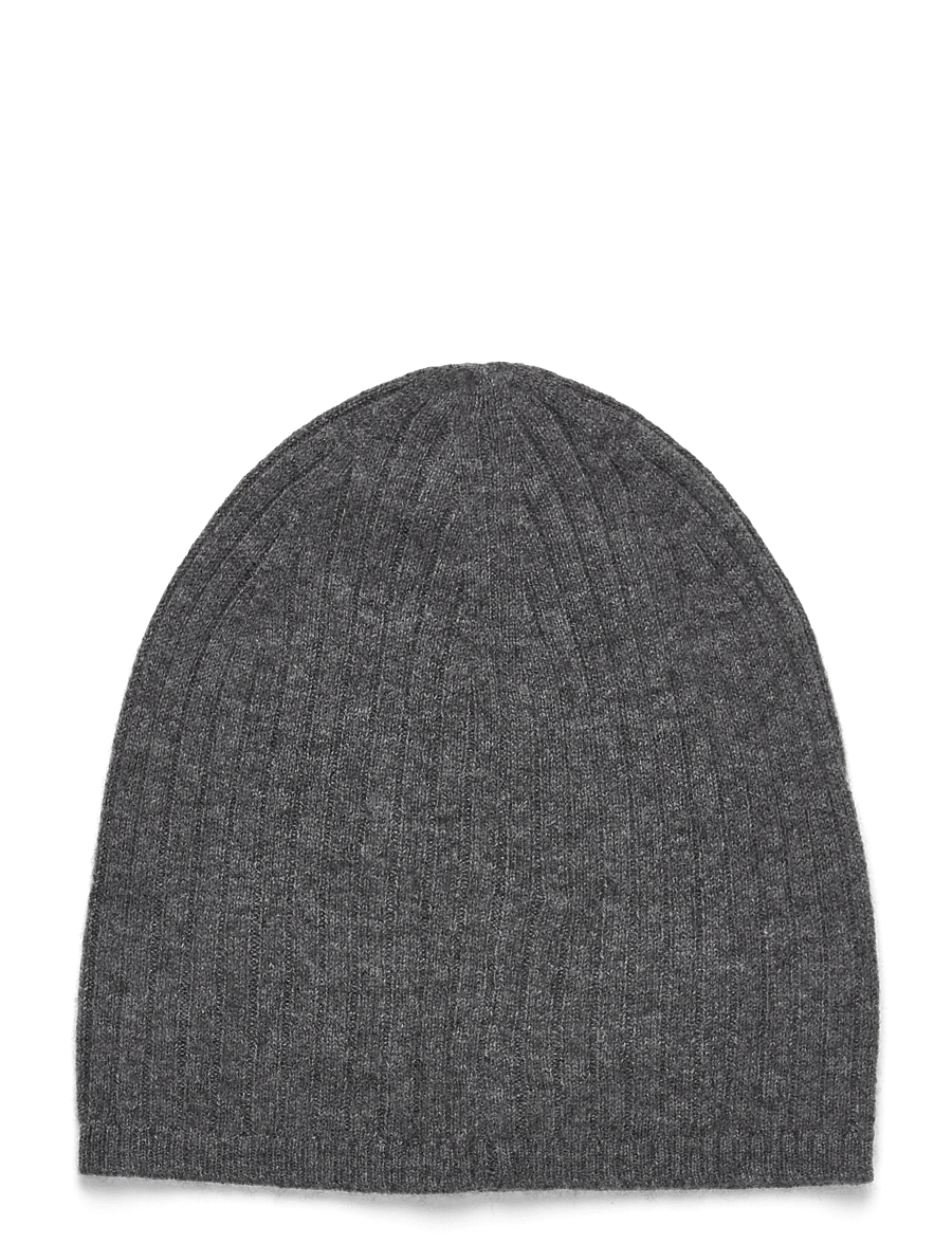 Lauren Ralph Lauren - Embroidered-Logo Ribbed Cashmere Beanie - kaschmir - grey onyx - 1