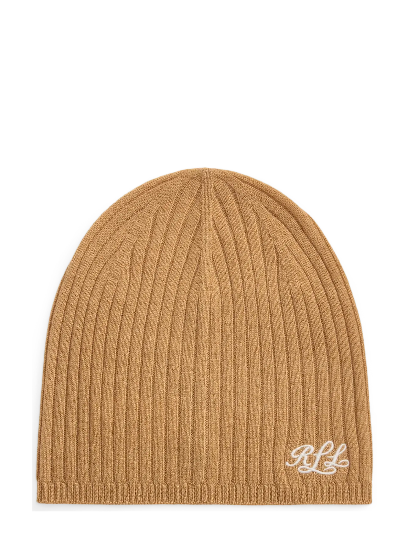 Lauren Ralph Lauren Embroidered-Logo Ribbed Cashmere Beanie - Accessoarer - LAUREN CAMEL / brown