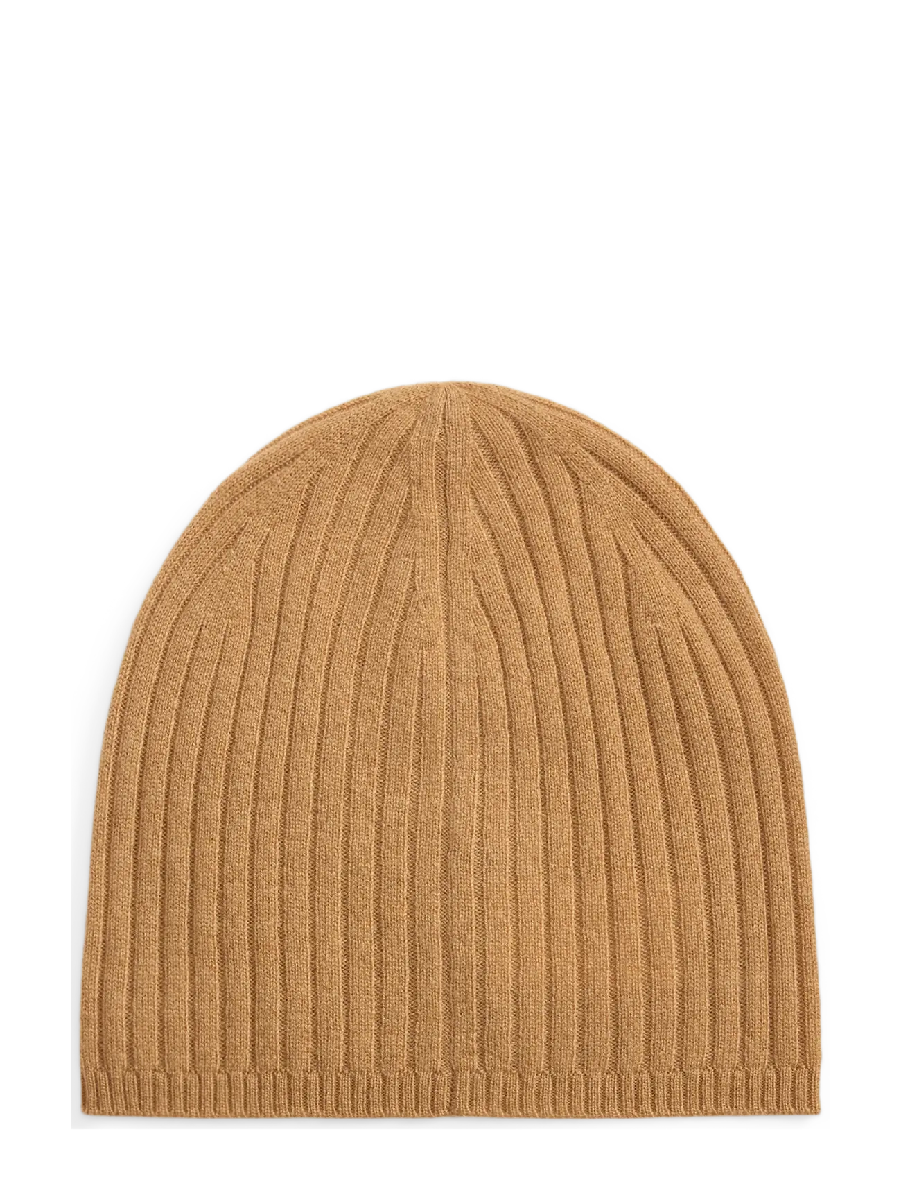Lauren Ralph Lauren - Embroidered-Logo Ribbed Cashmere Beanie - kashmir - lauren camel - 1