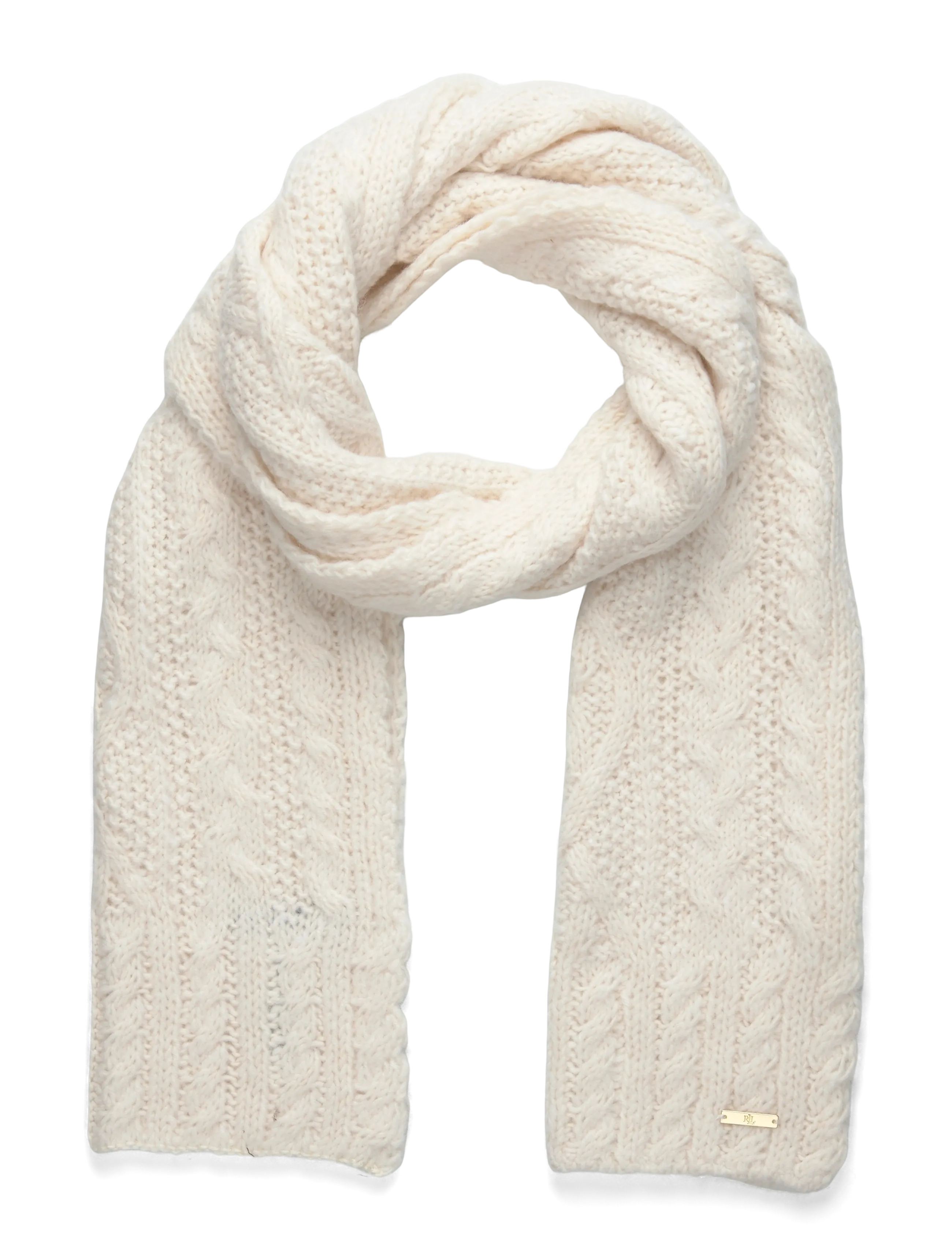 Lauren Ralph Lauren Cable-Knit Cotton-Blend Scarf - Schals - CREAM / cream