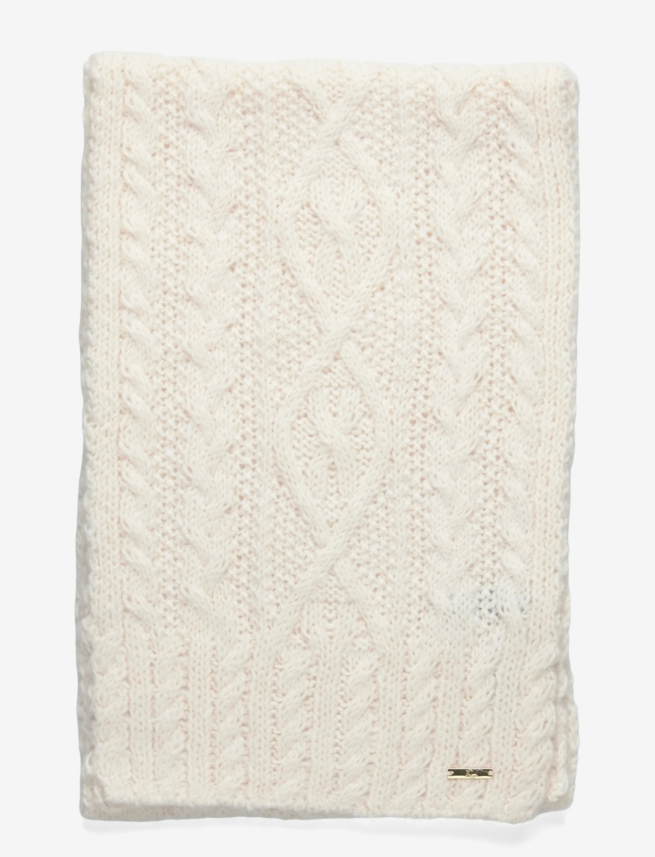 Lauren Ralph Lauren - Cable-Knit Cotton-Blend Scarf - winter scarves - cream - 1