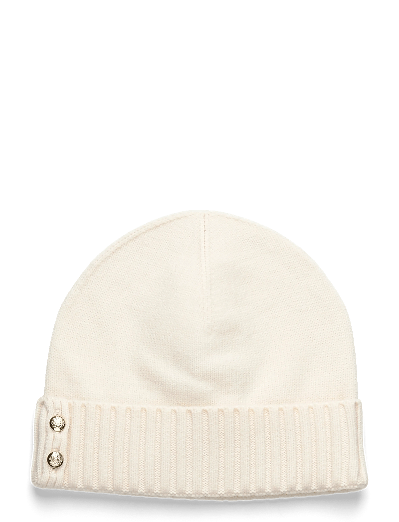 Lauren Ralph Lauren - Button-Trim Knit Beanie - huer - cream - 0