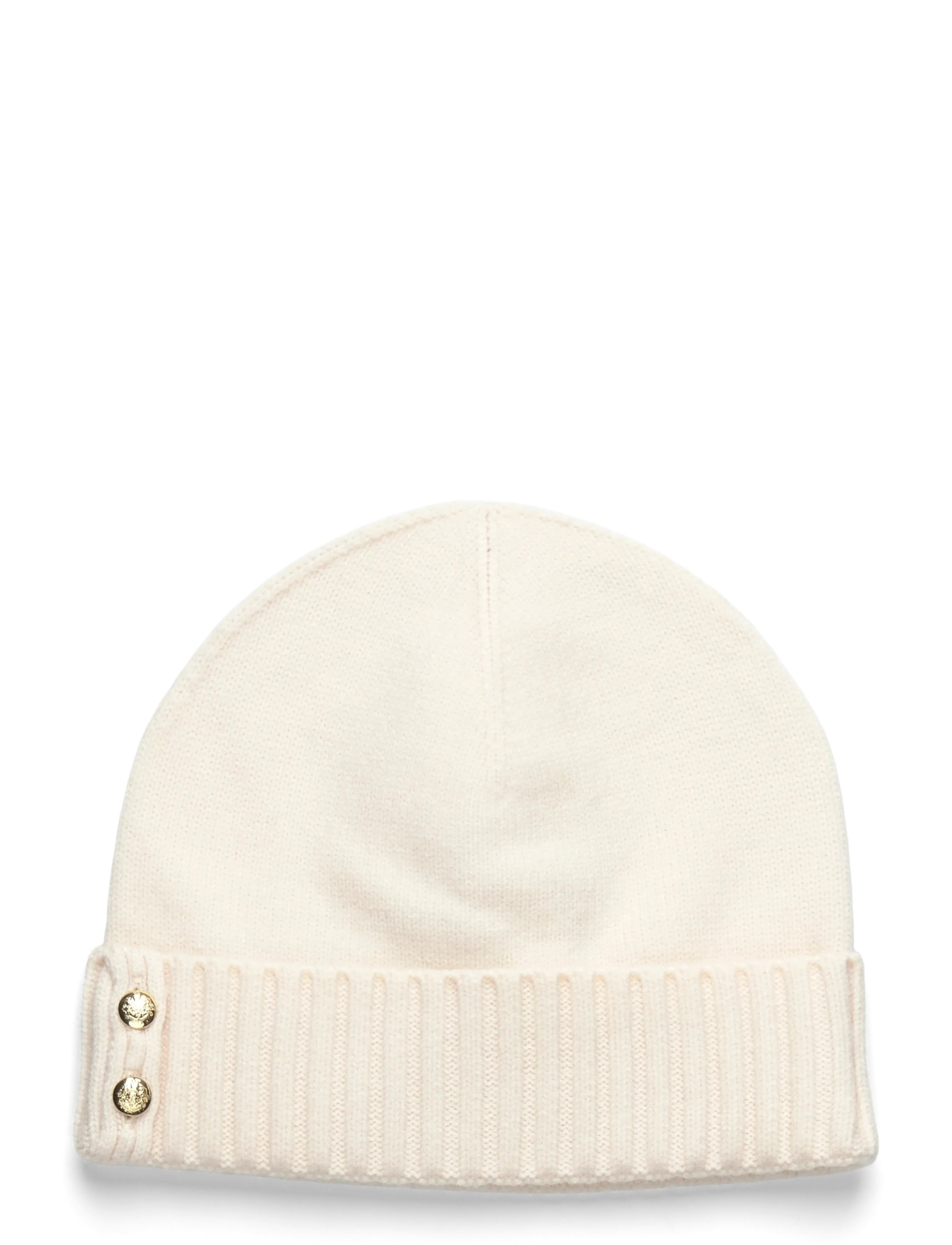 Lauren Ralph Lauren WOOL BLEND-CREST KNIT BEANIE - Transitional Layering - CREAM / cream
