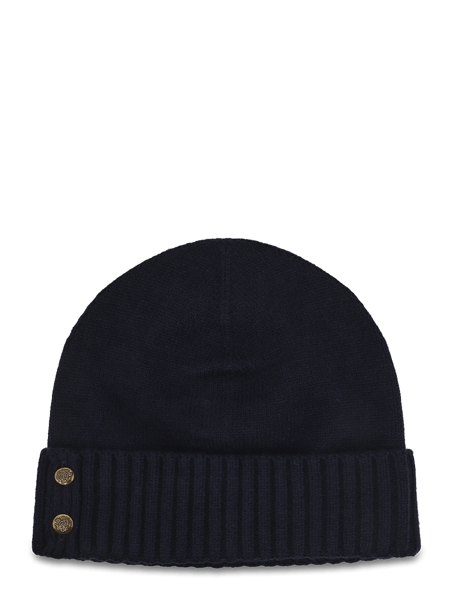 Lauren Ralph Lauren - WOOL BLEND-CREST KNIT BEANIE - mützen - navy - 0