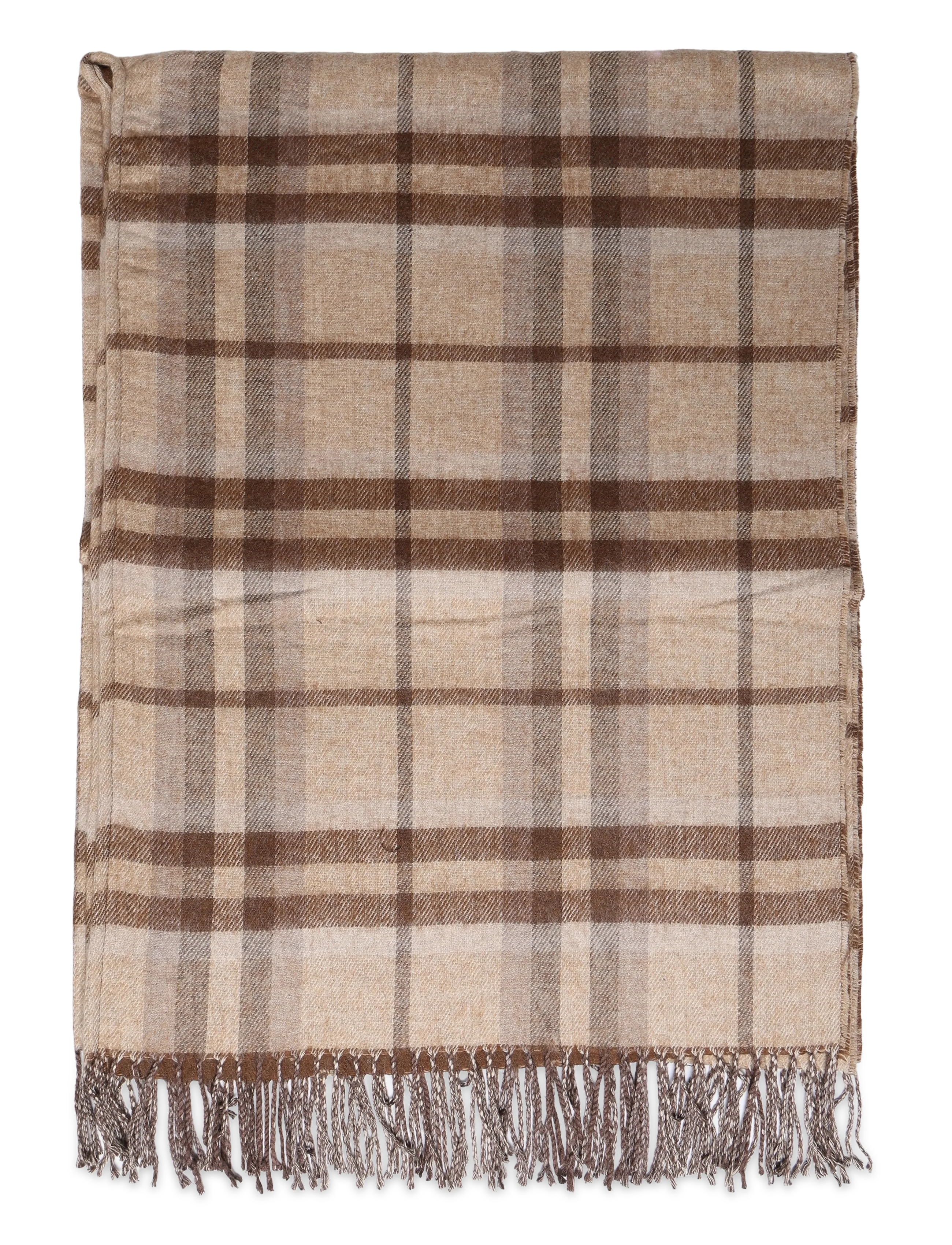 Lauren Ralph Lauren - Plaid & Logo Jacquard Reversible Ruana - ponchos & capes - taupe plaid - 3