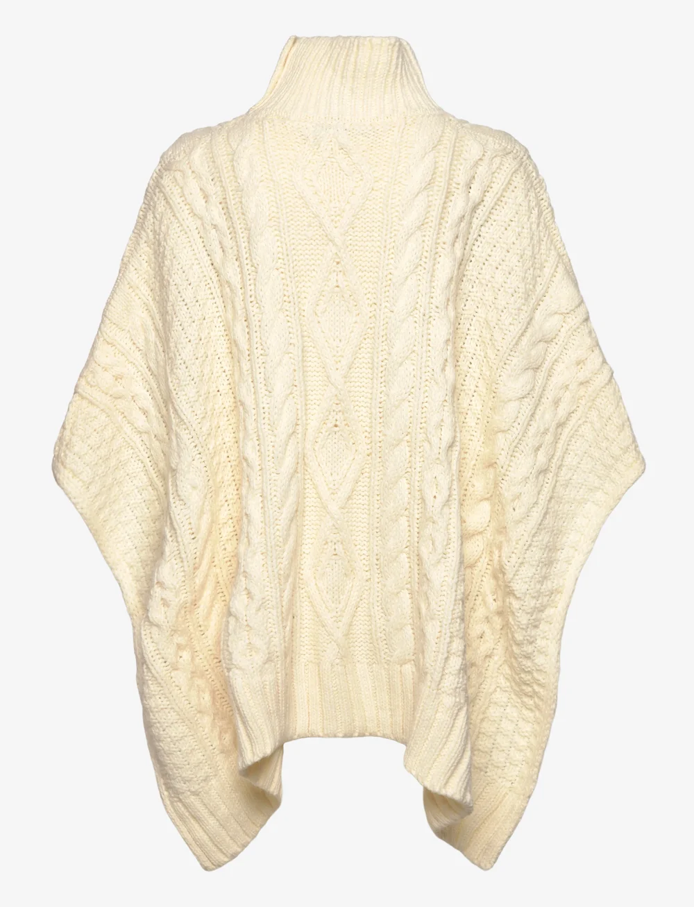 Lauren Ralph Lauren - Button-Trim Cable-Knit Mockneck Poncho - jackor - cream - 1