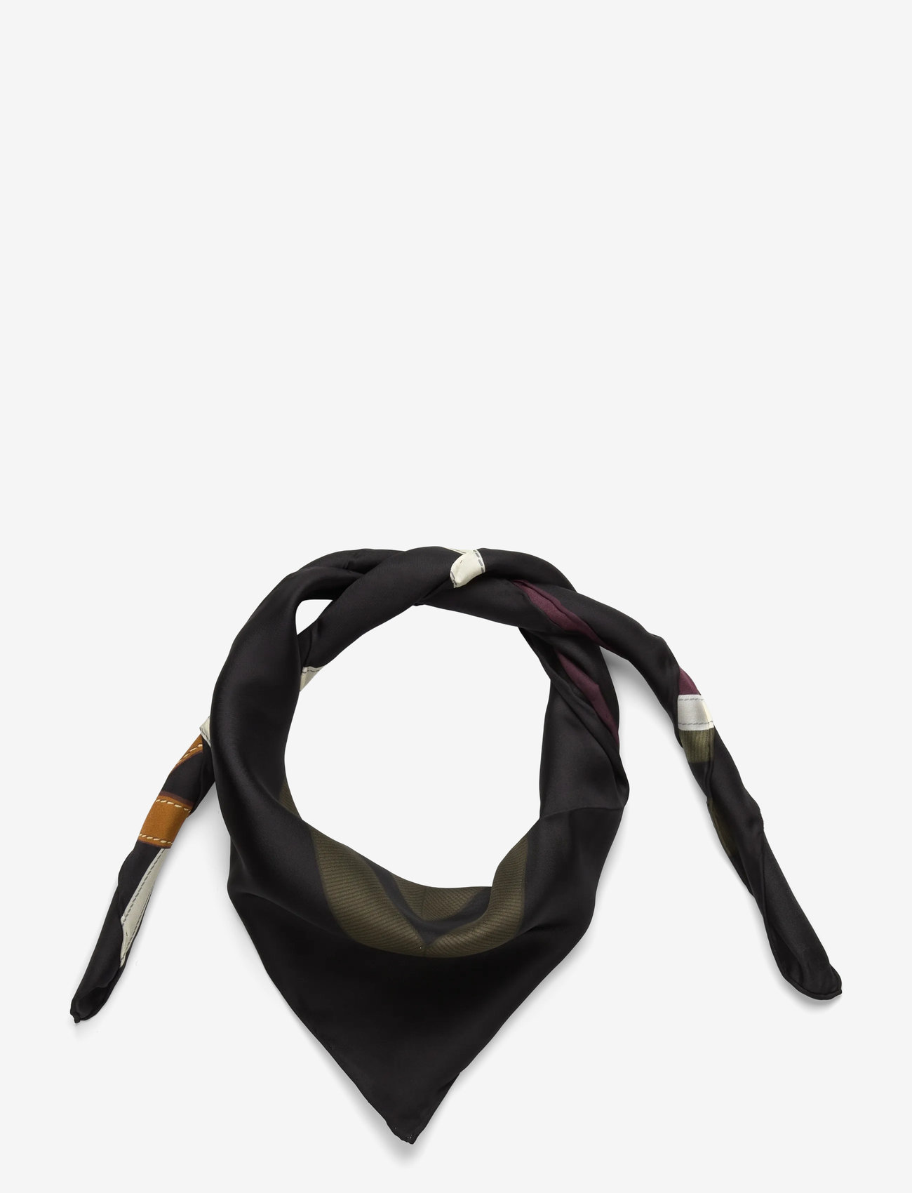 Lauren Ralph Lauren - Belting-Print Silk Square Scarf - vardagsstil - pinot noir - 0