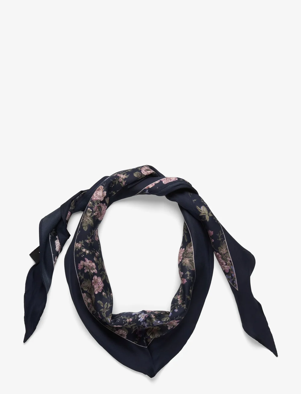 Lauren Ralph Lauren - Floral Silk Twill Diamond Scarf - arkityyli - navy - 0