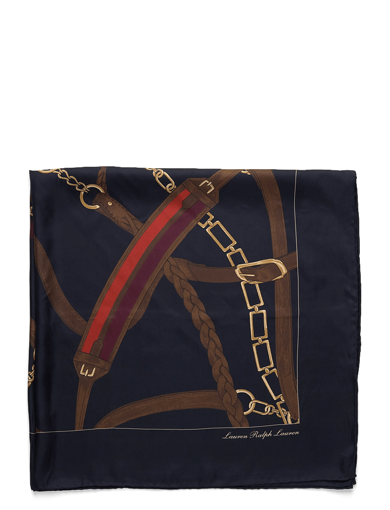 Lauren Ralph Lauren - Belting-Print Silk Square Scarf - vardagsstil - navy - 1