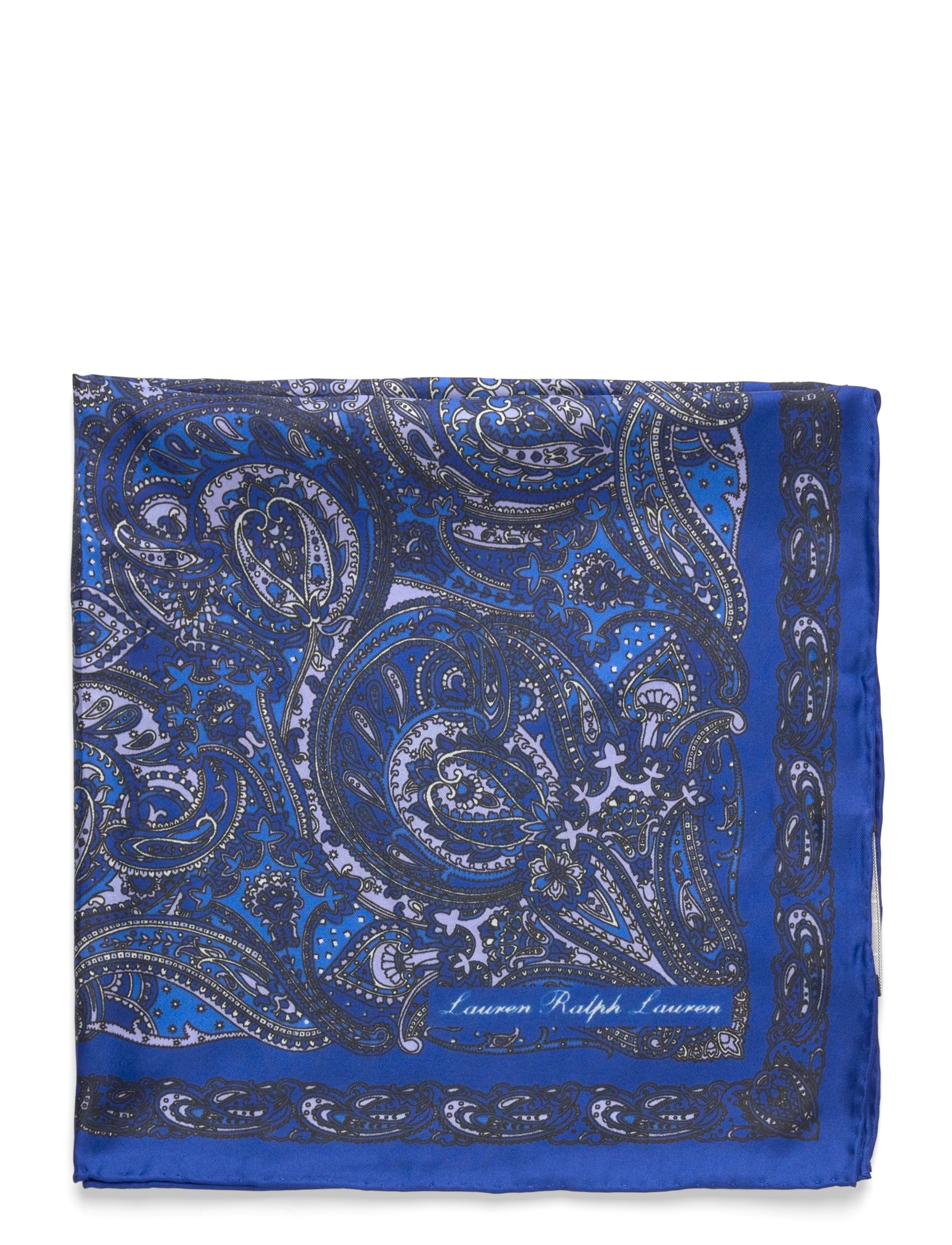 Lauren Ralph Lauren - Paisley Sandwashed Silk Bandanna - everyday style - navy - 1