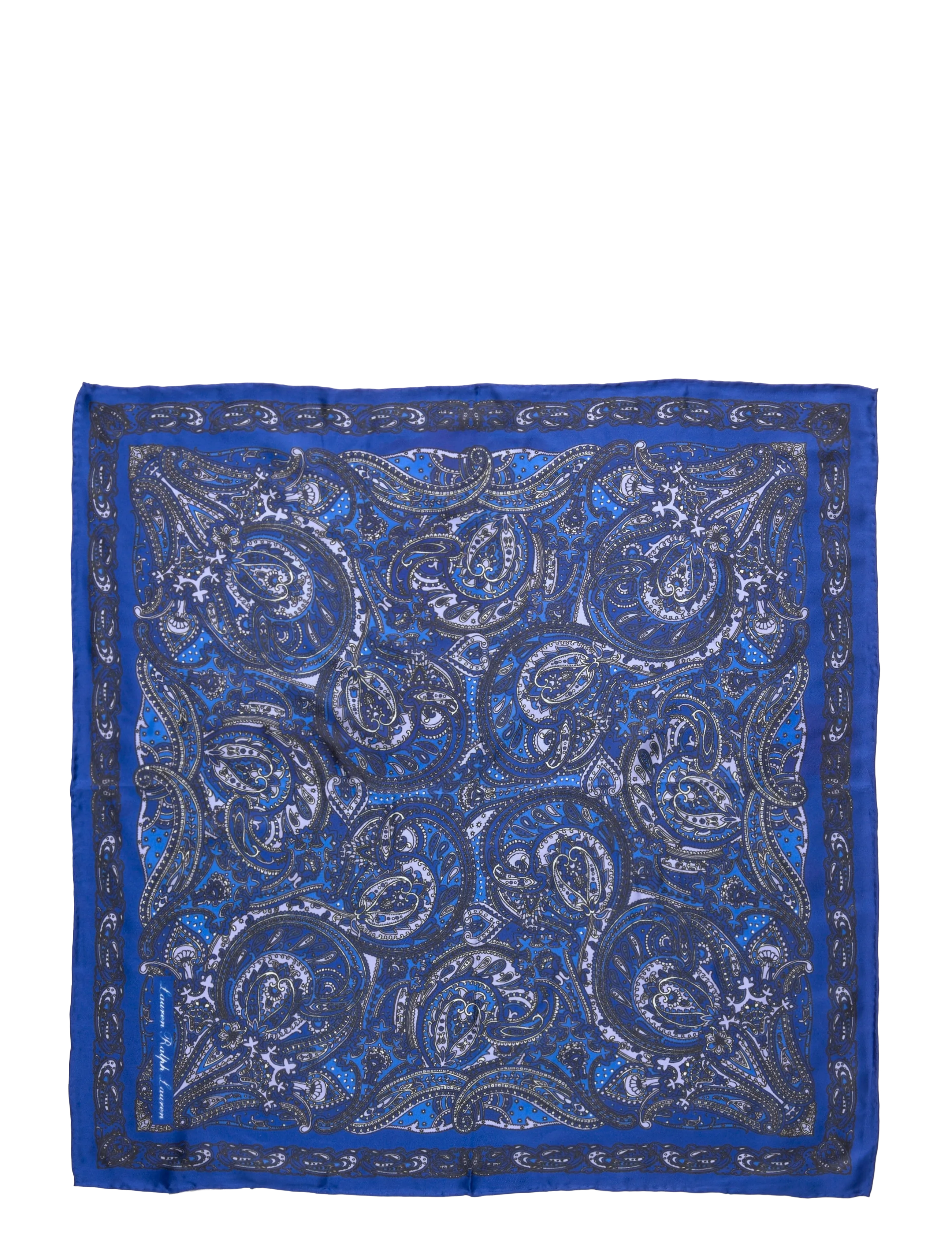 Lauren Ralph Lauren - Paisley Sandwashed Silk Bandanna - everyday style - navy - 2