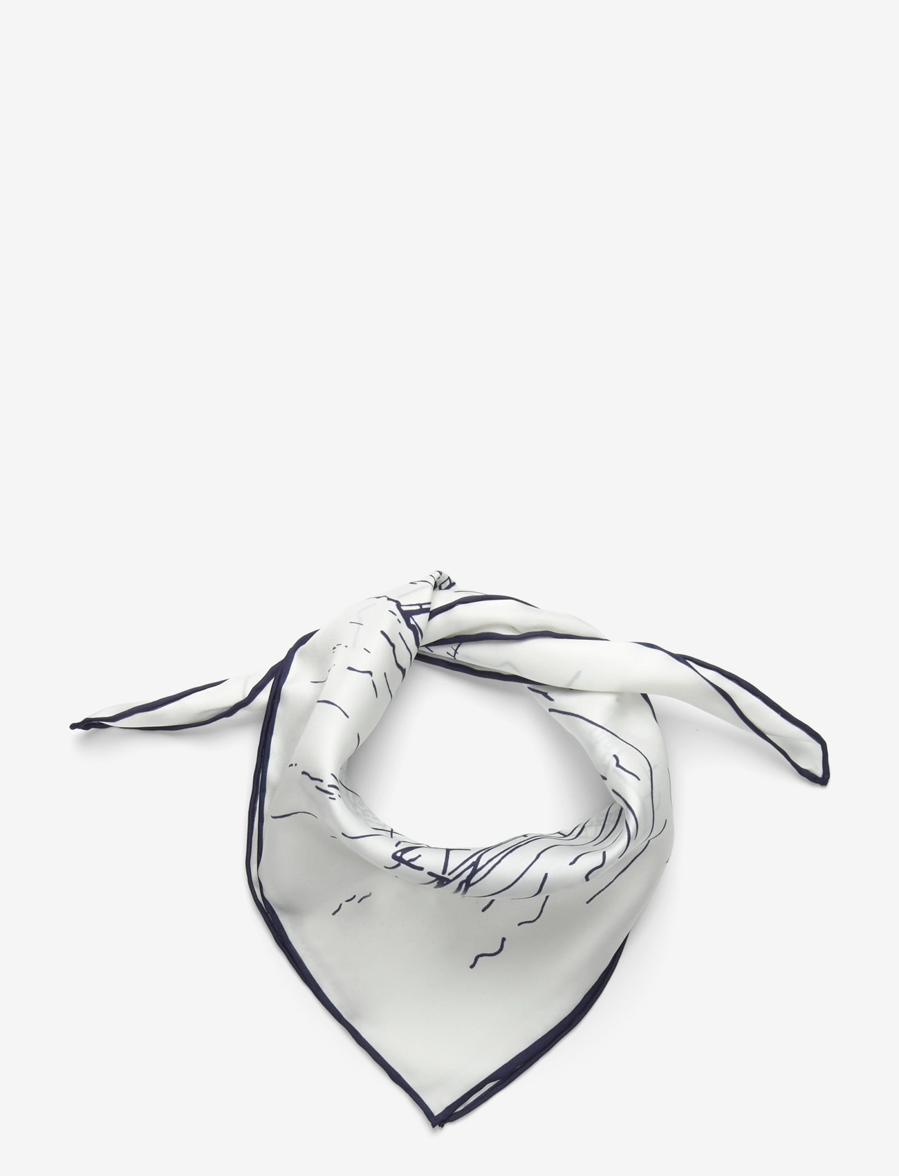 Lauren Ralph Lauren - Landscape-Print Silk Square Scarf - everyday style - navy - 0