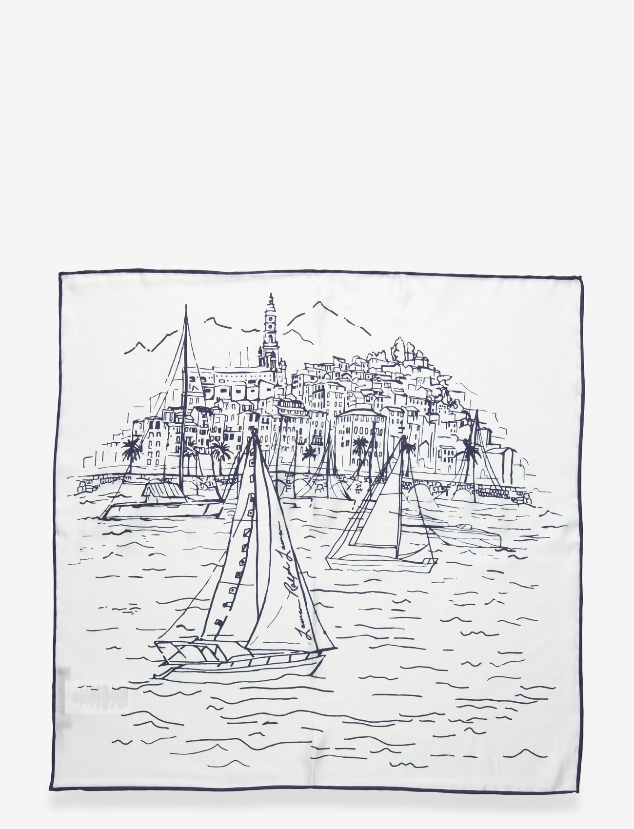 Lauren Ralph Lauren - Landscape-Print Silk Square Scarf - everyday style - navy - 2