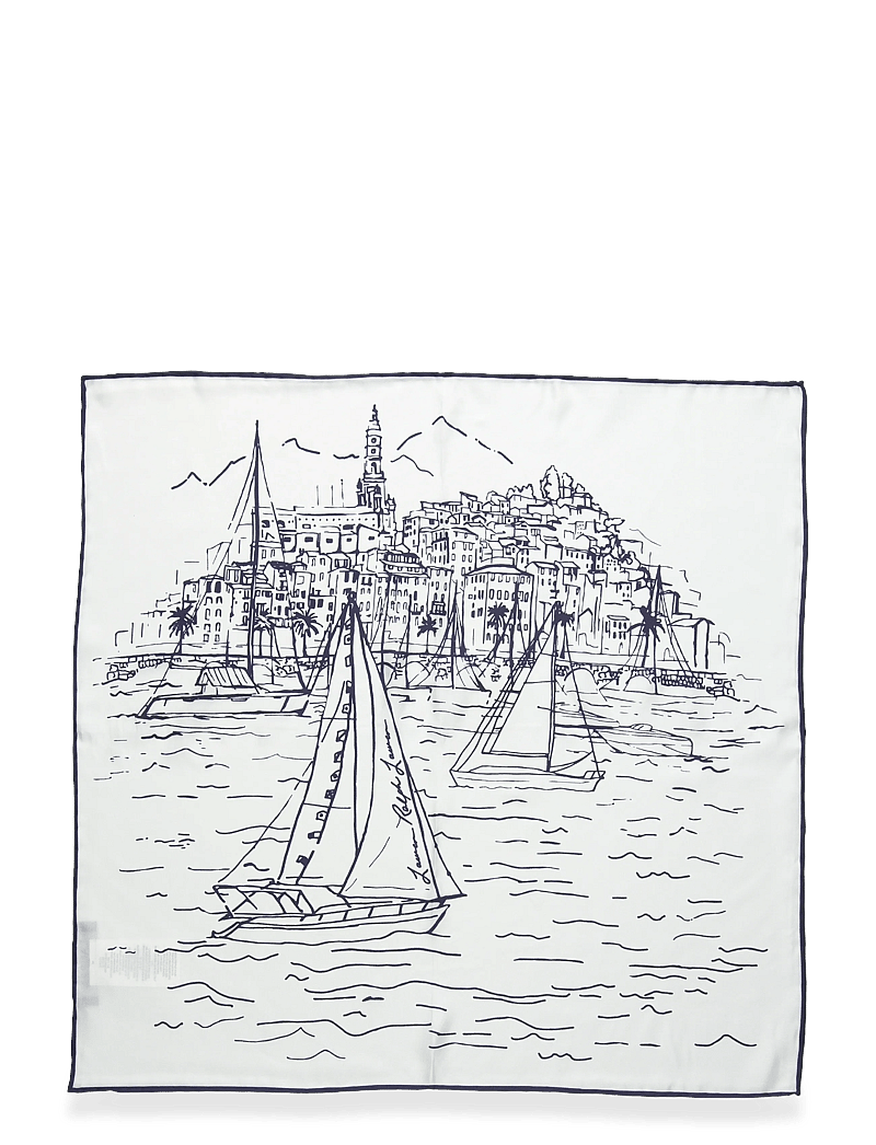 Lauren Ralph Lauren - Landscape-Print Silk Square Scarf - alltags-style - navy - 2