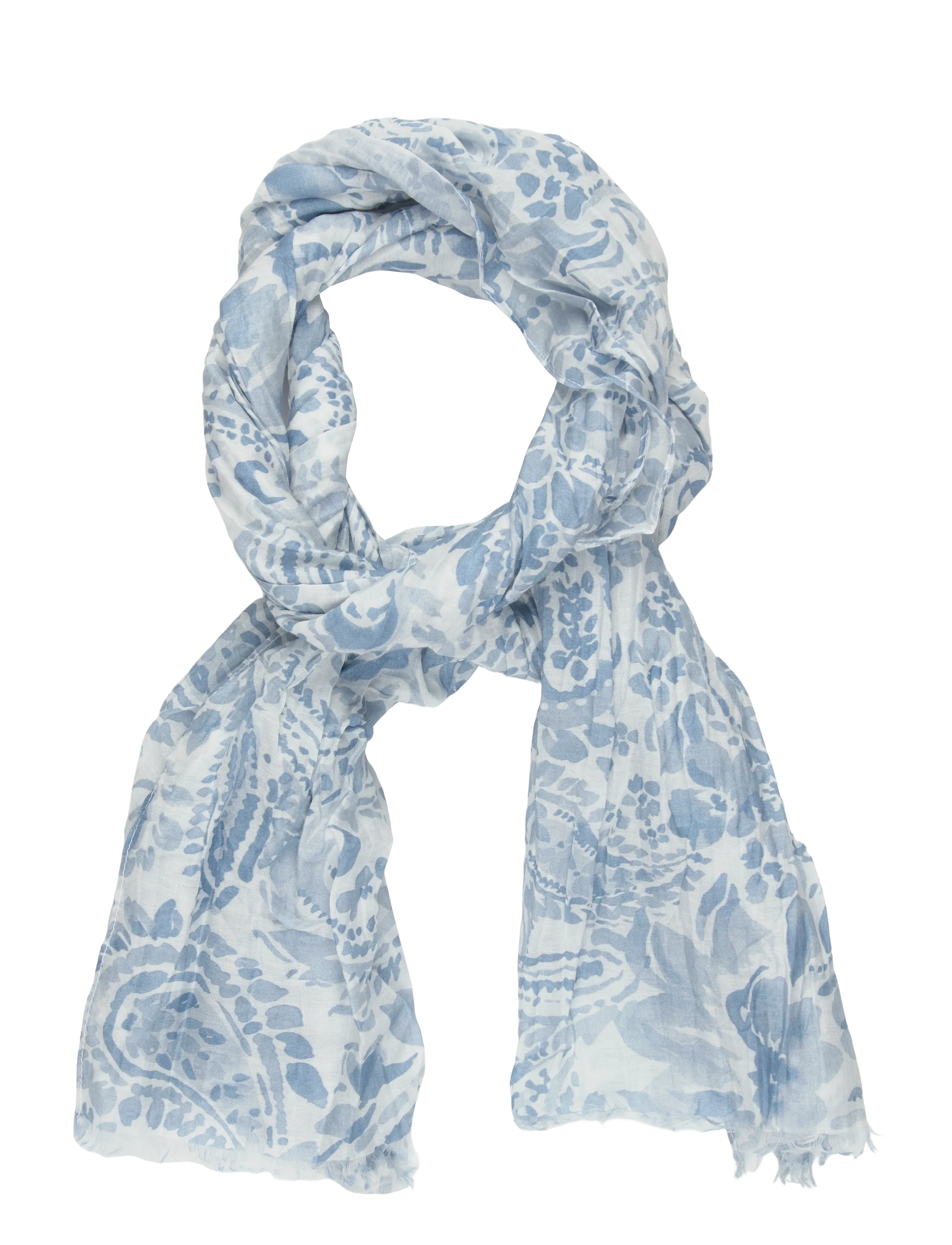 Lauren Ralph Lauren Paisley Cotton-Silk Scarf - Transitional Layering - BLUE NOTE / blue