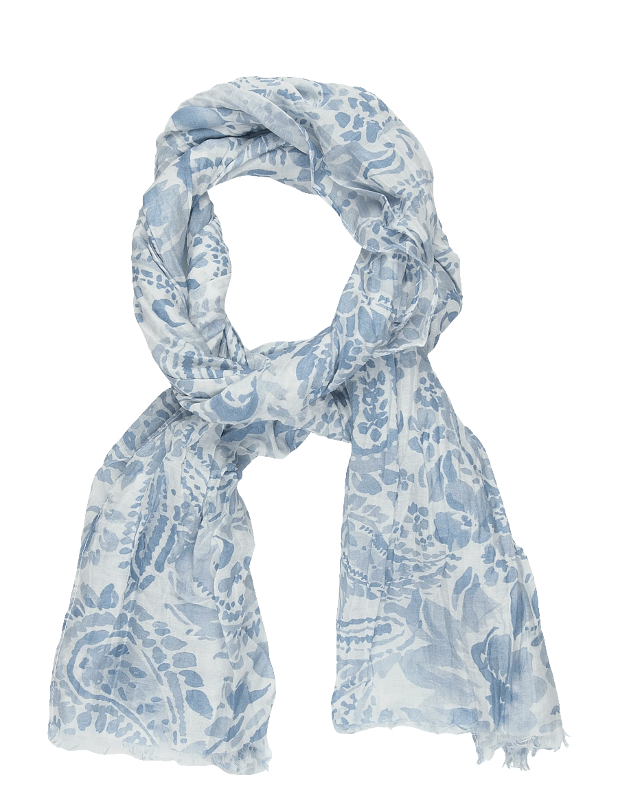 Lauren Ralph Lauren - Paisley Cotton-Silk Scarf - kerged sallid - blue note - 0