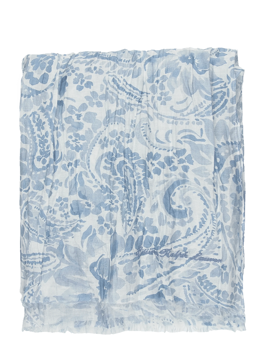 Lauren Ralph Lauren - Paisley Cotton-Silk Scarf - kerged sallid - blue note - 1