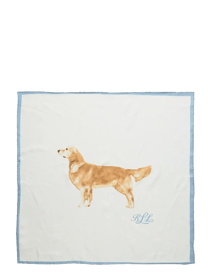 Lauren Ralph Lauren - Golden Retriever Silk Square Scarf - tynde tørklæder - cream - 1