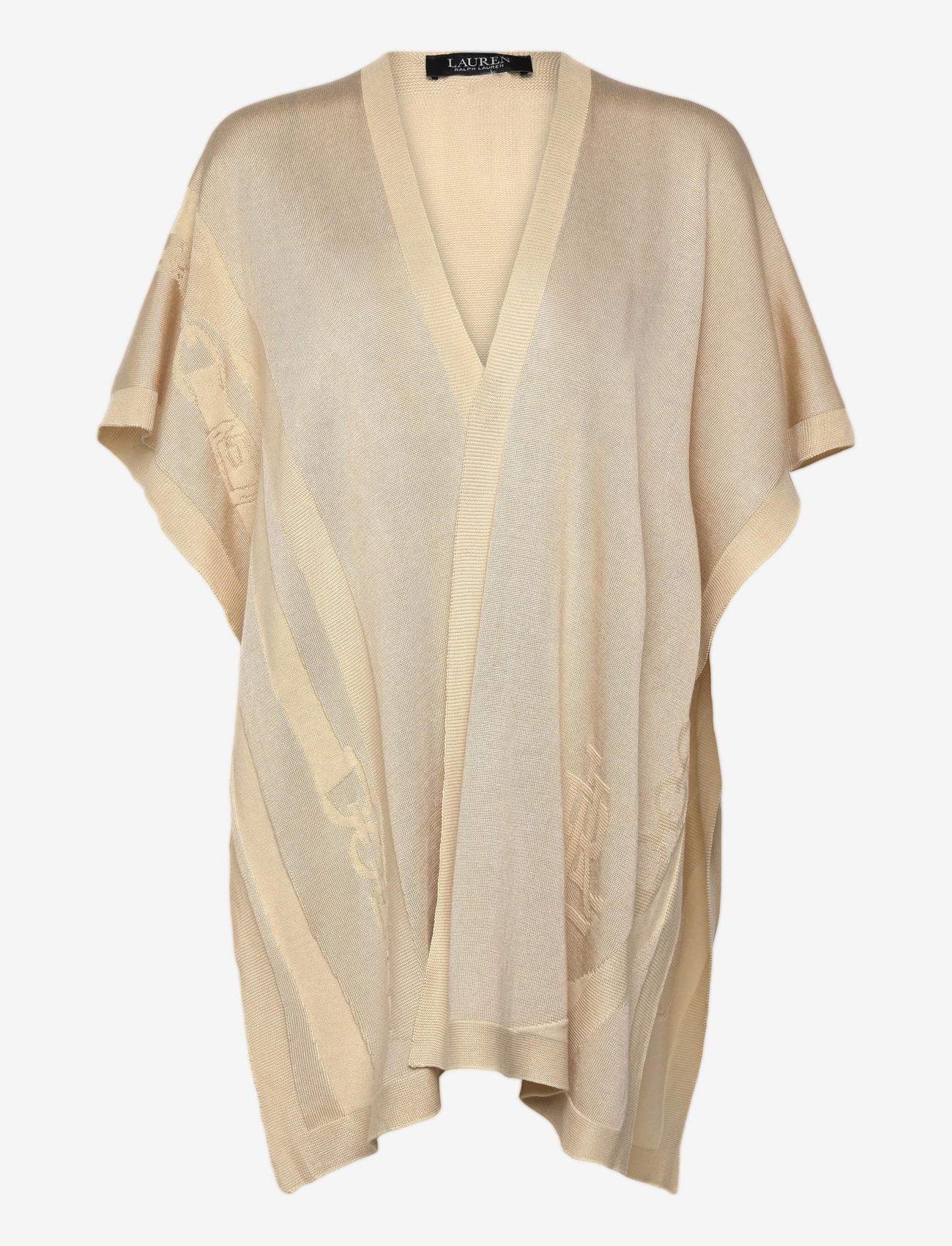 Lauren Ralph Lauren - Belting-Motif Jacquard Ruana - sommarklänningar - birch tan - 0