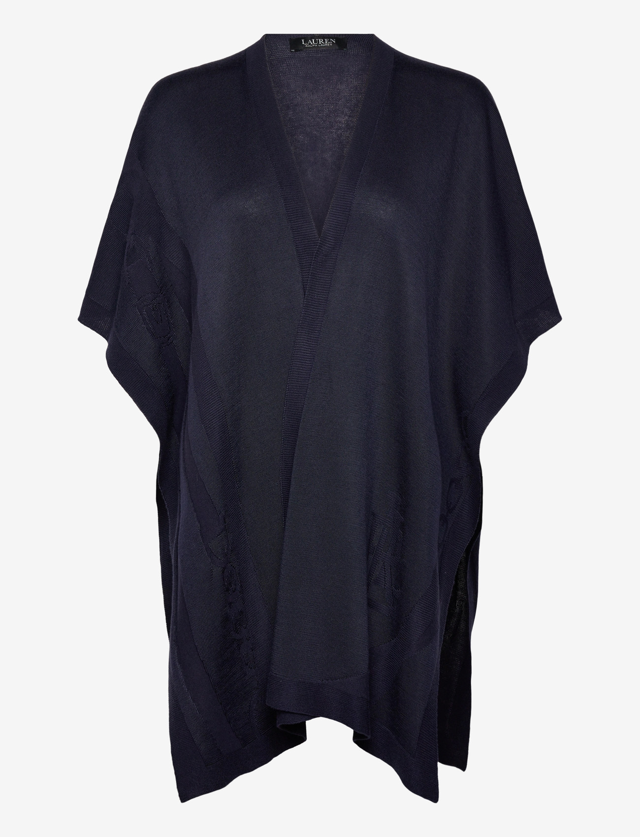 Lauren Ralph Lauren - Belting-Motif Jacquard Ruana - summer dresses - refined navy - 0
