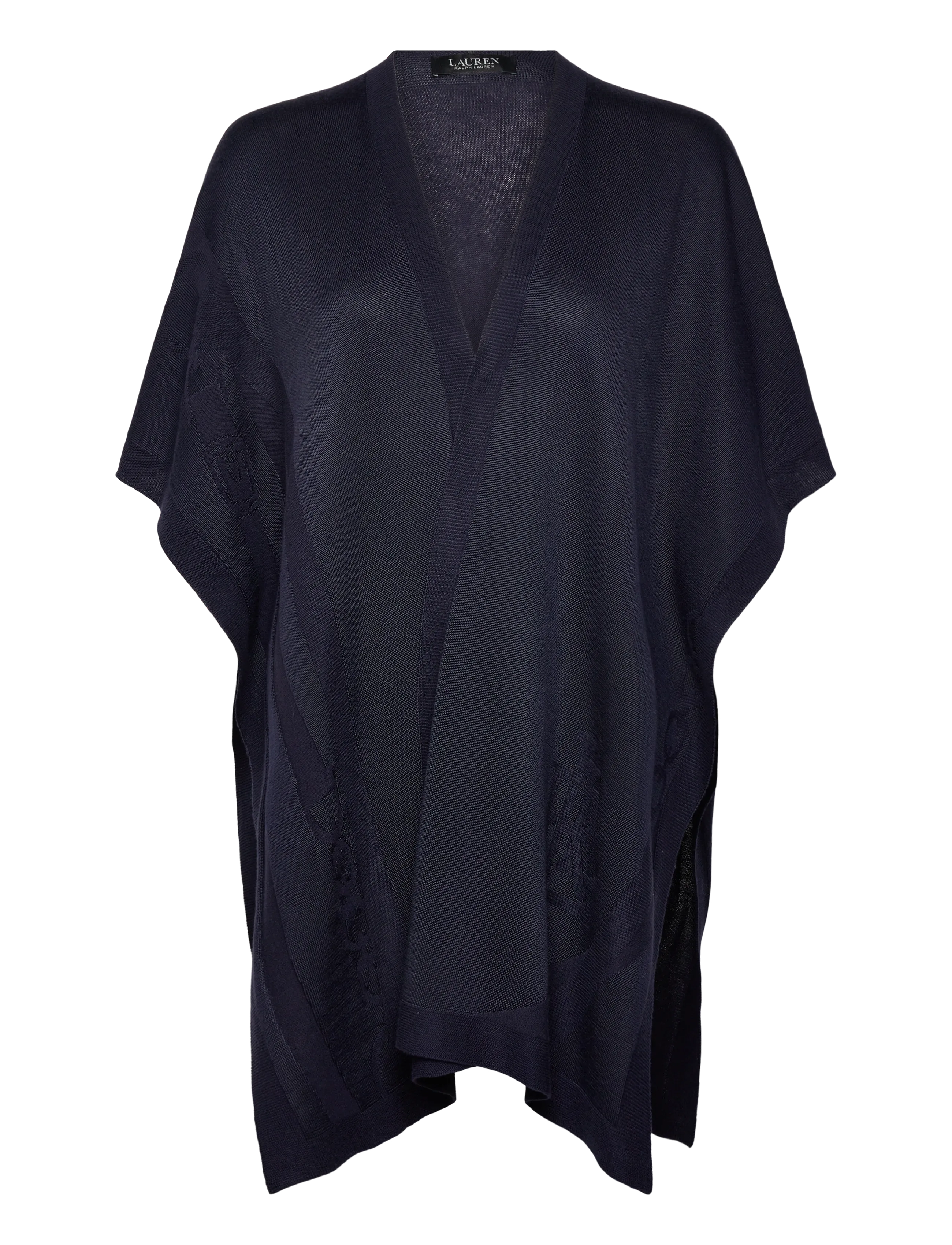 Lauren Ralph Lauren Belting-Motif Jacquard Ruana - Ralph Lauren - REFINED NAVY / navy