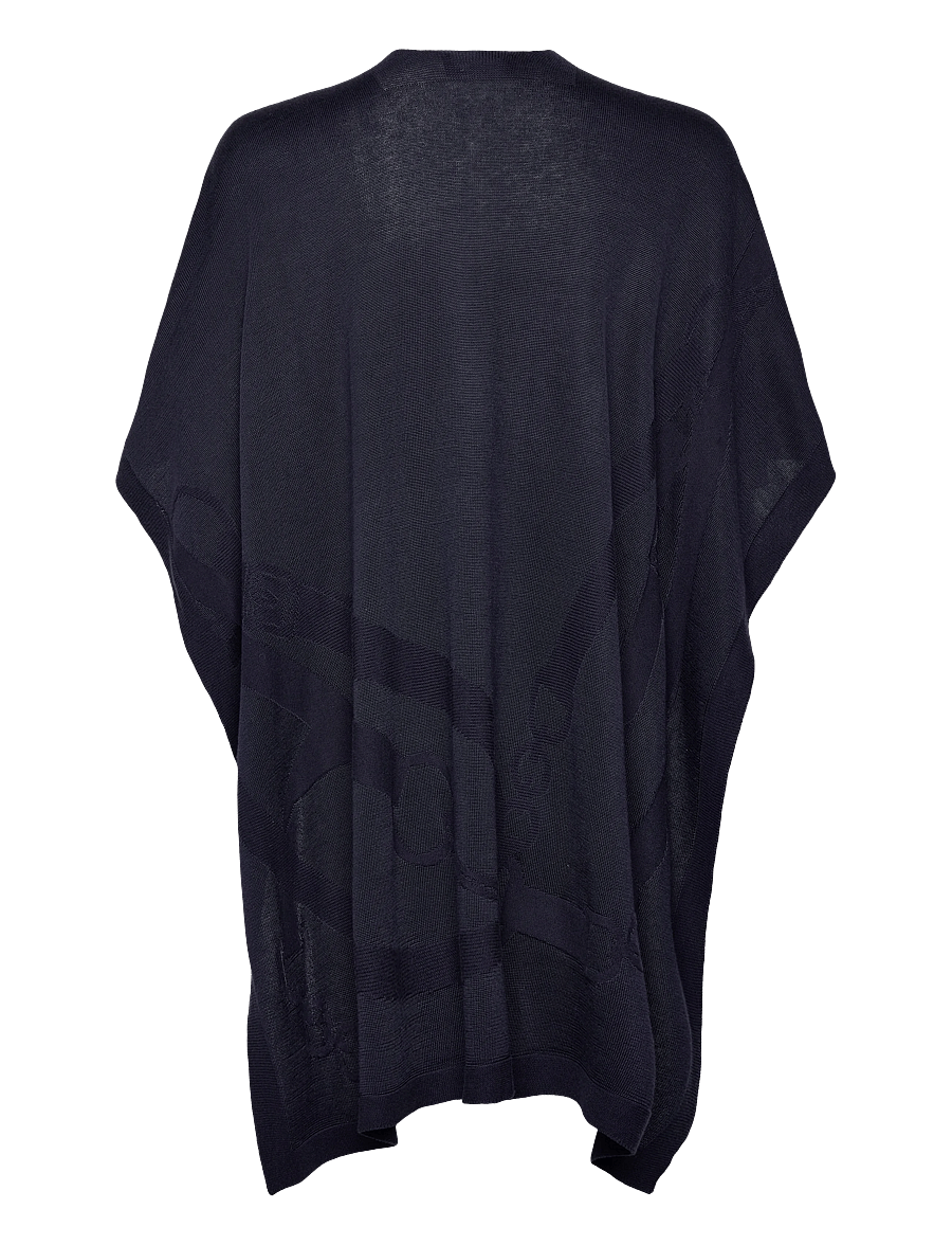 Lauren Ralph Lauren - Belting-Motif Jacquard Ruana - sommerkleider - refined navy - 1