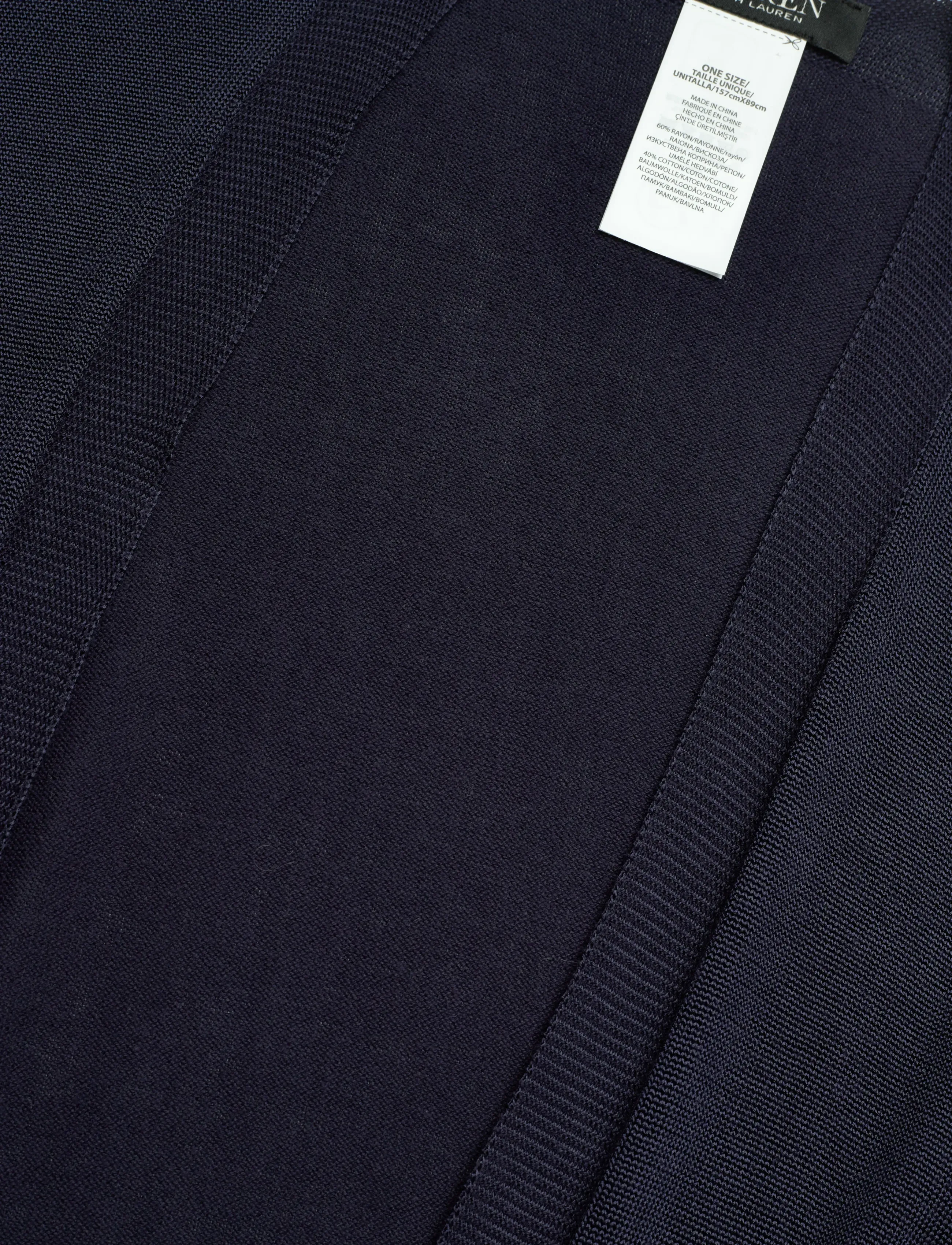 Lauren Ralph Lauren - Belting-Motif Jacquard Ruana - sumarkjólar - refined navy - 2