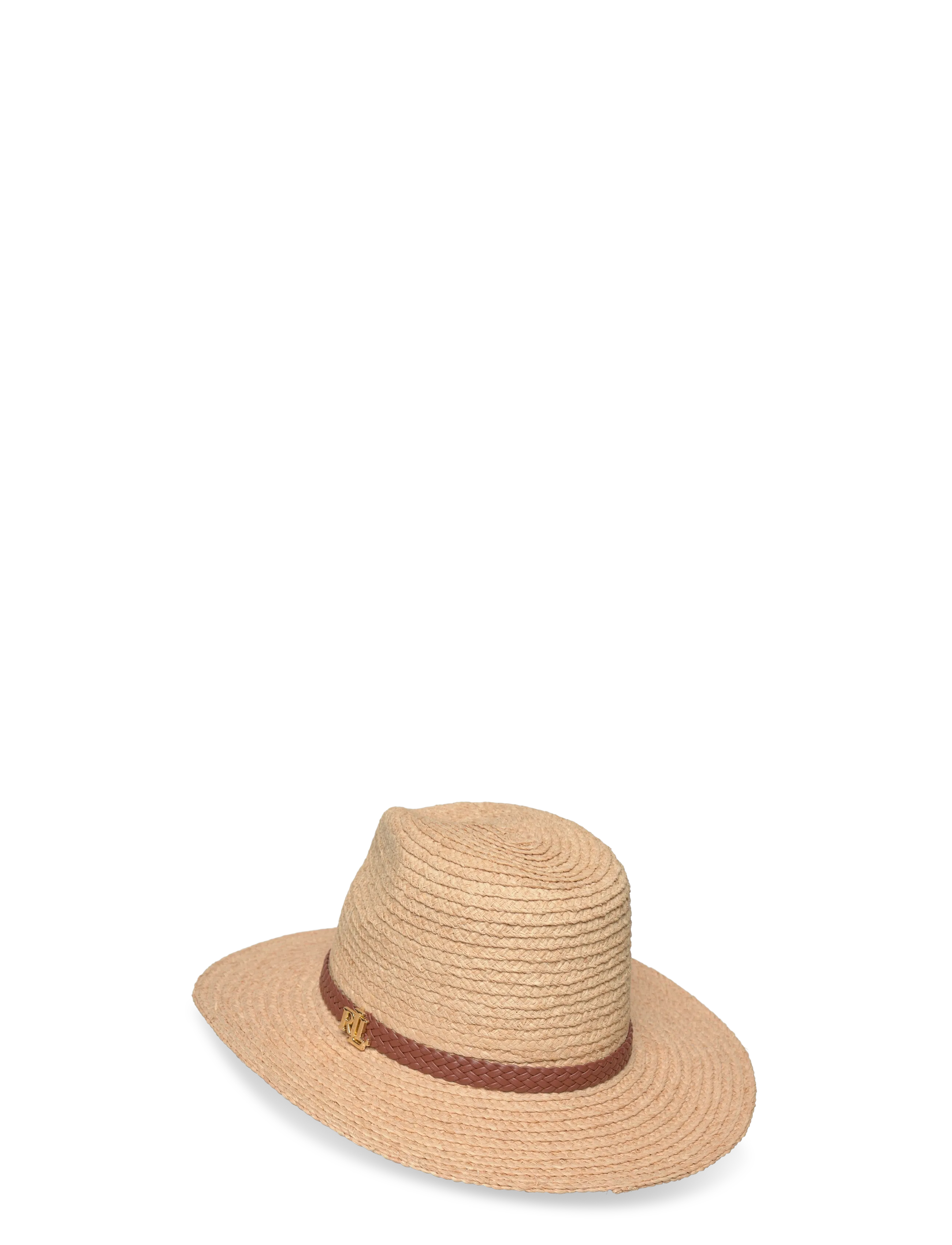 Lauren Ralph Lauren - Woven-Leather-Trim Raffia Fedora - natural - 1