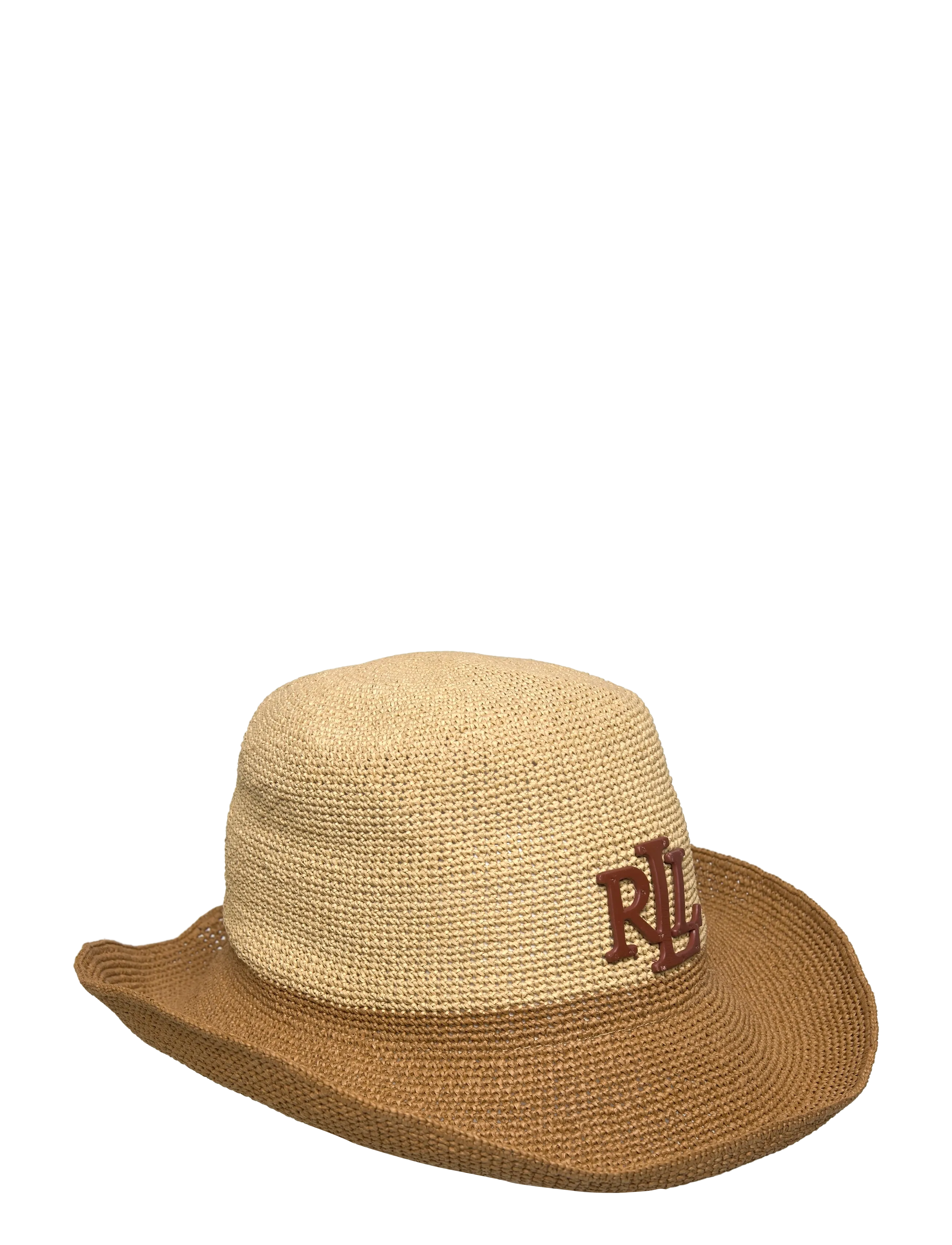 Lauren Ralph Lauren Two-Tone Crocheted Straw Bucket Hat - Bøttehatter - BIRCH TAN / beige
