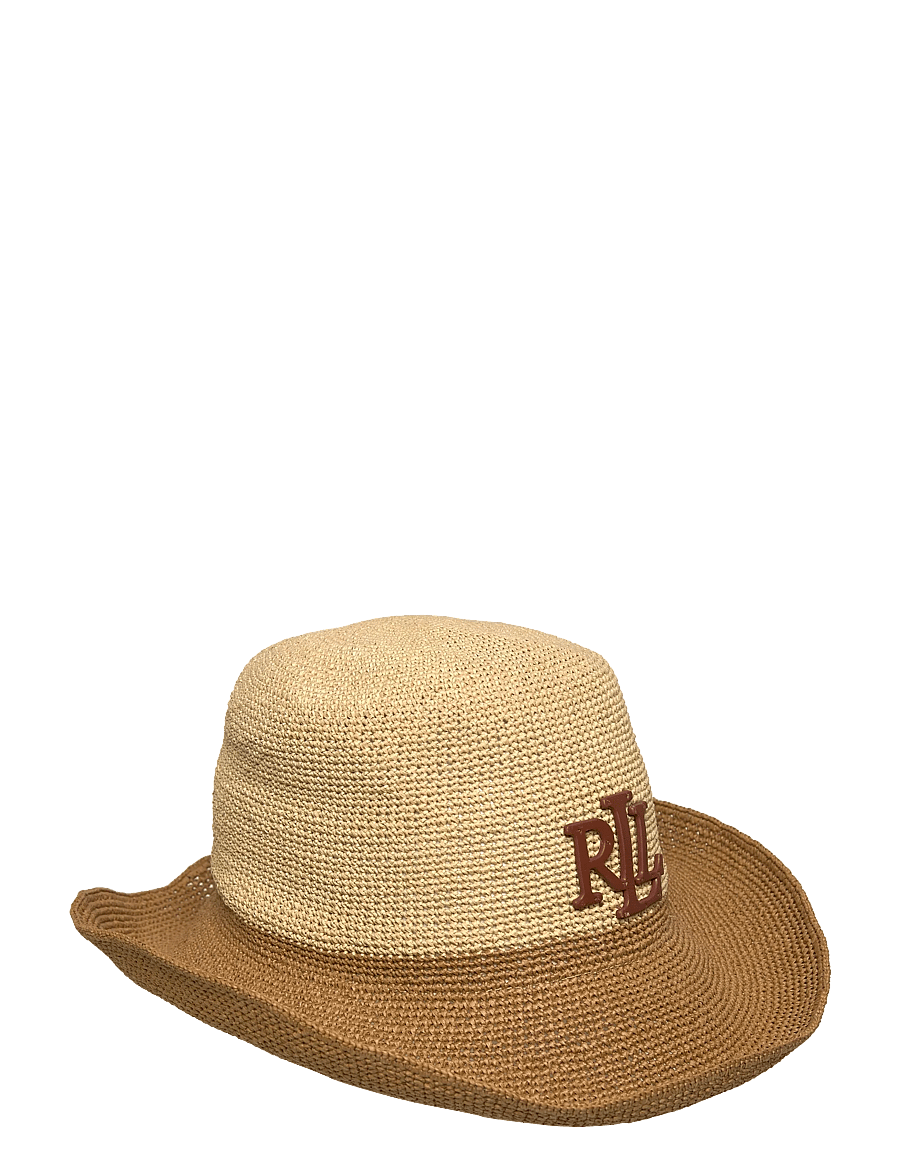 Lauren Ralph Lauren - Two-Tone Crocheted Straw Bucket Hat - strohhüte - birch tan - 0