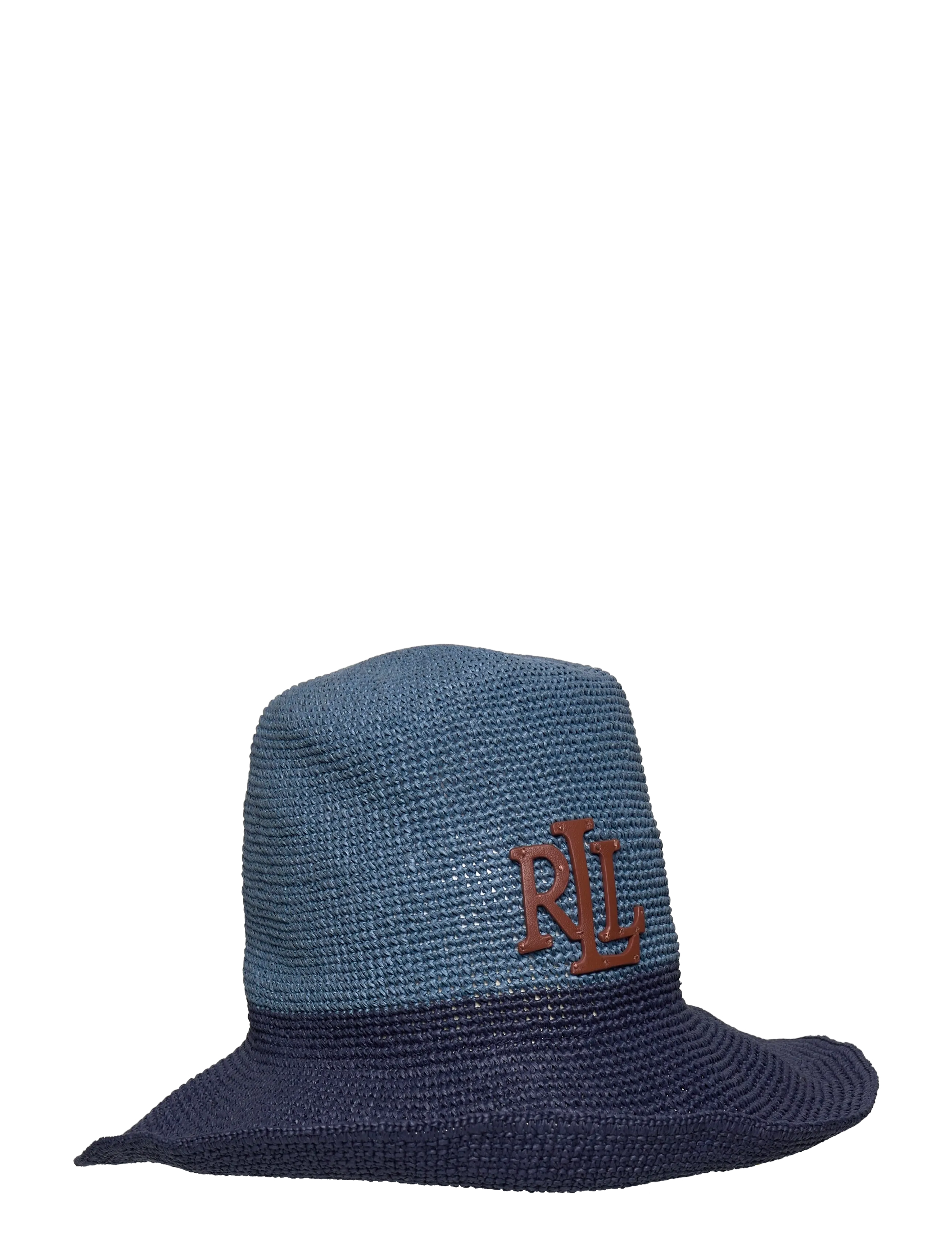 Lauren Ralph Lauren Two-Tone Crocheted Straw Bucket Hat - Bøttehatter - NAVY/BLUE / blue